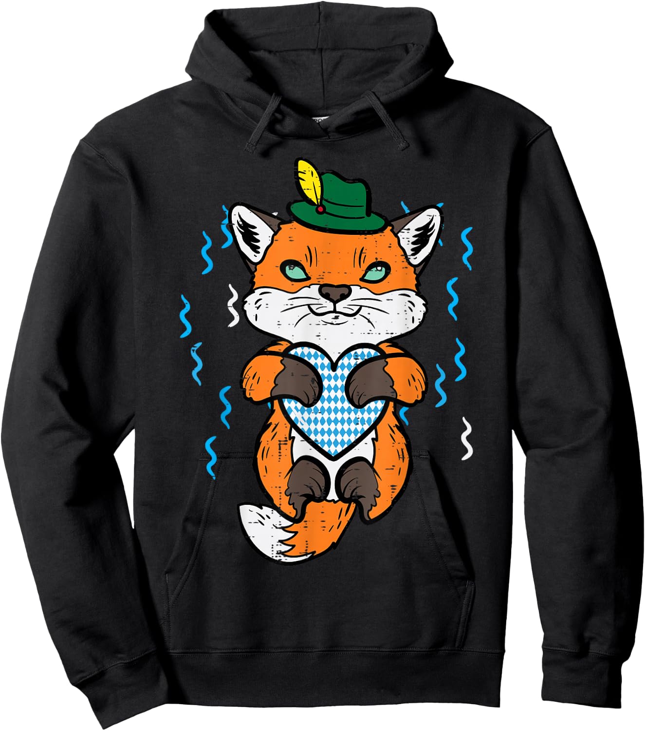 Oktoberfest Fox German Bavarian Girls Boys Kids Women Men Hoodie - Hoodie | Black