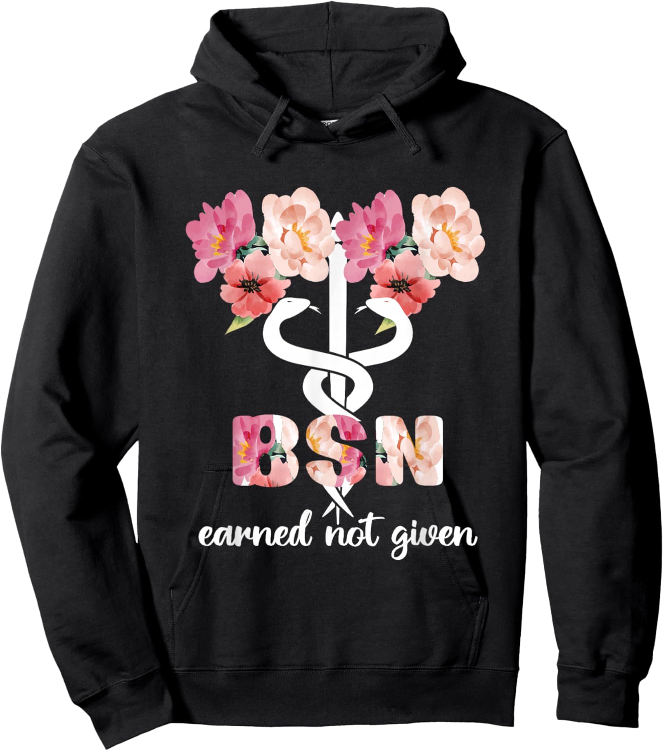 BSN Caduceus Bachelor Of Science In Nursing Student Hoodie - Hoodie | Black