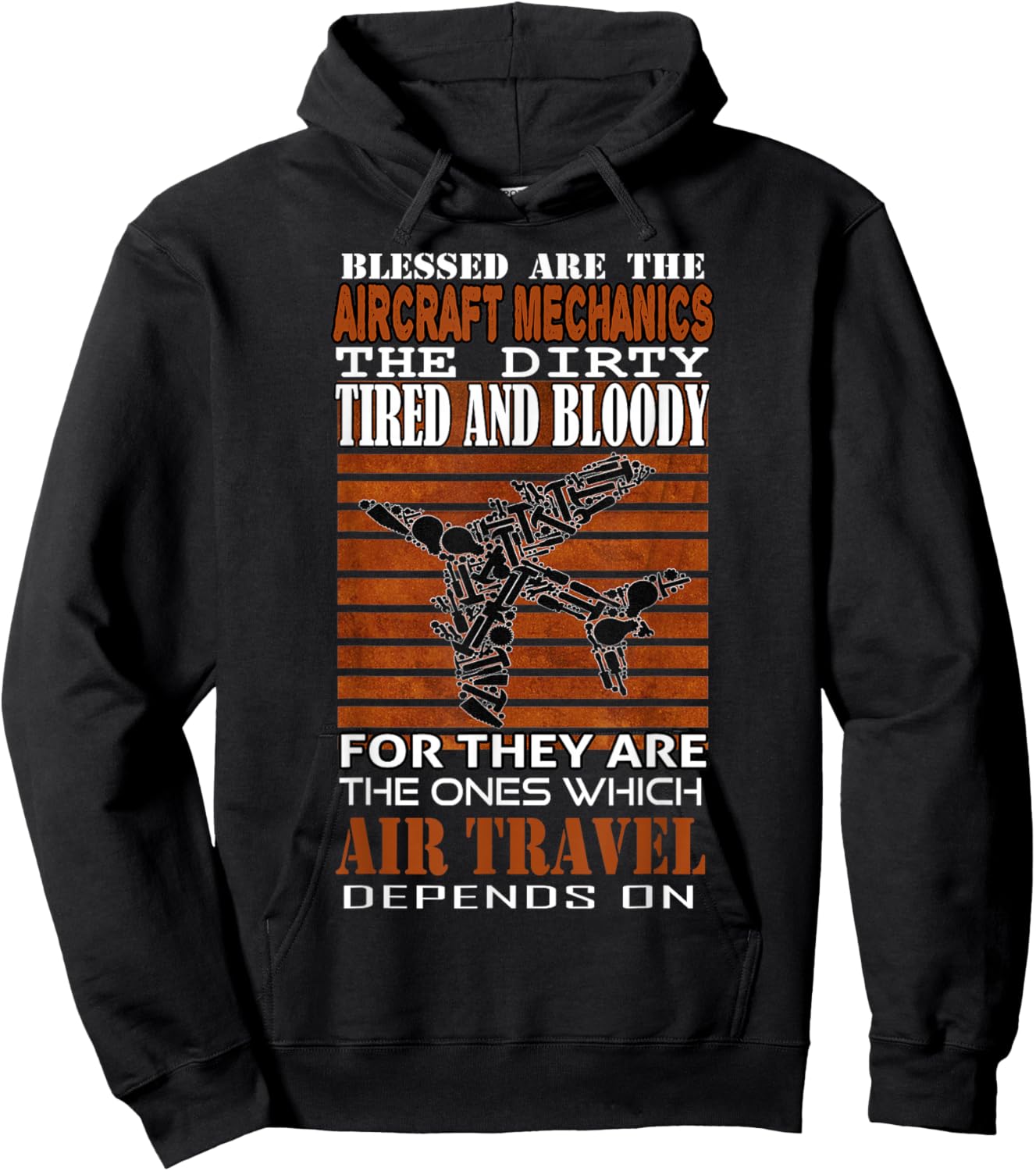 Blessed Are The Aircraft Mechanics Gifts Maintenance Hoodie - Hoodie | Black