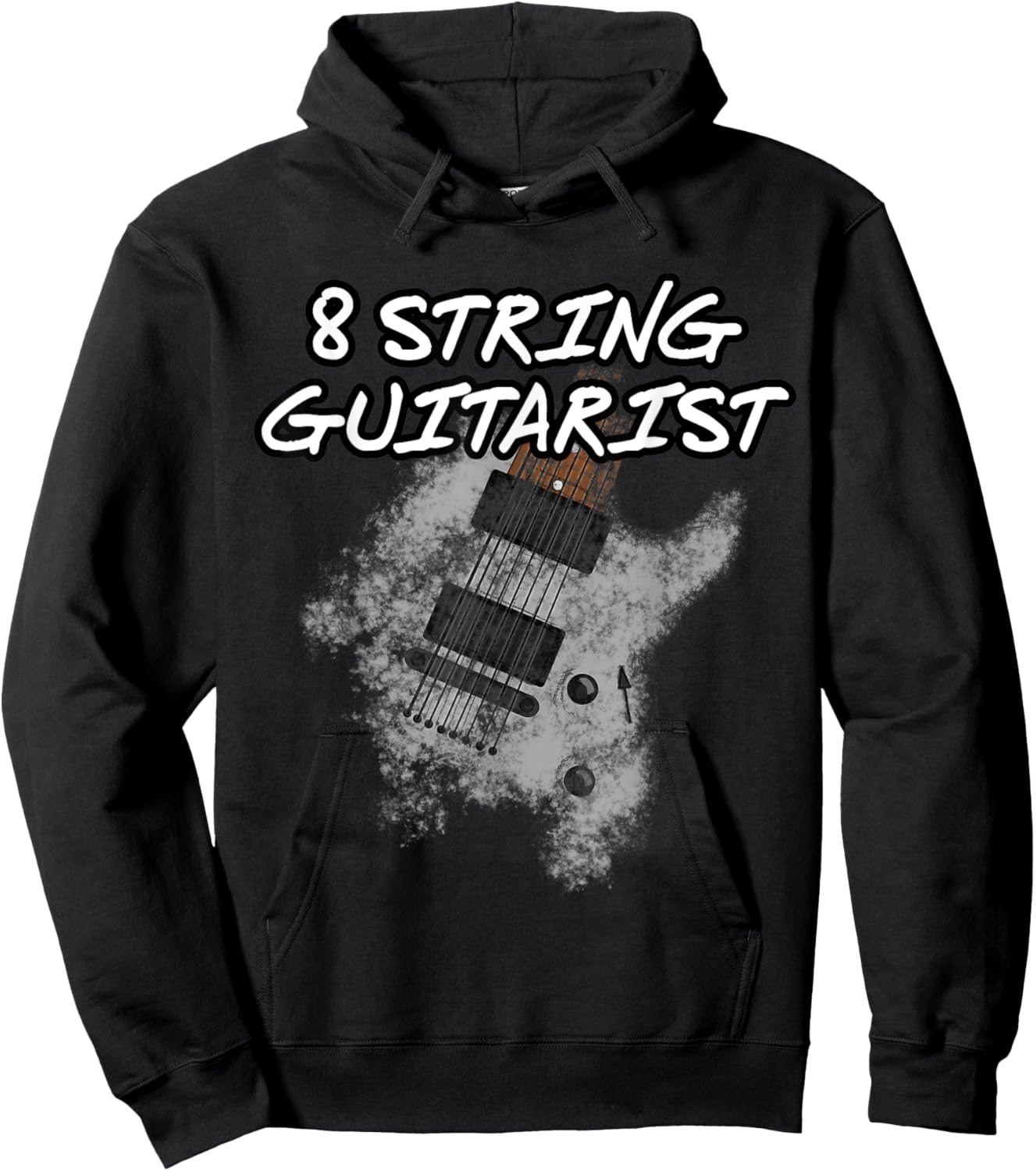 8 String Guitarist, Extended Range Guitar, Musician Hoodie - Hoodie | Black