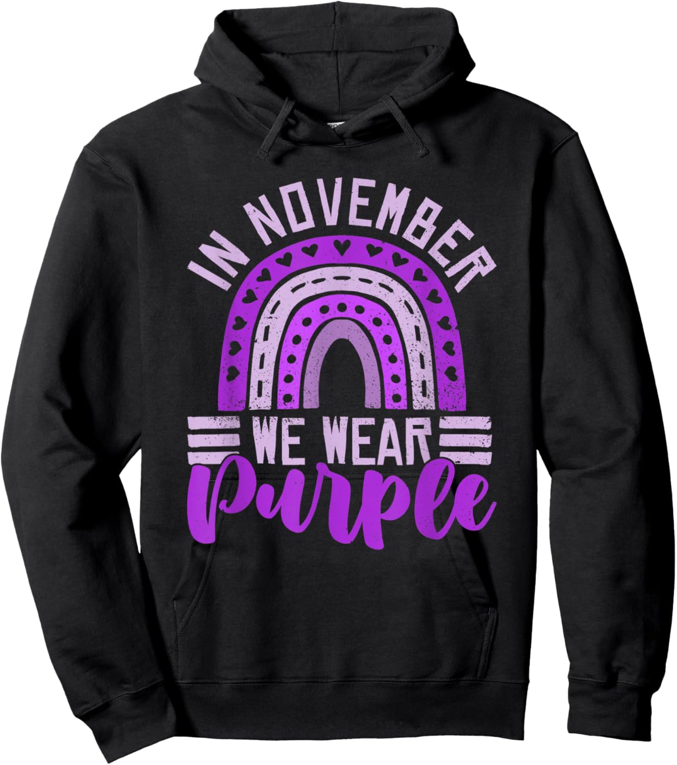 In November We Wear Purple - Prematurity Awareness Day Hoodie - Hoodie | Black