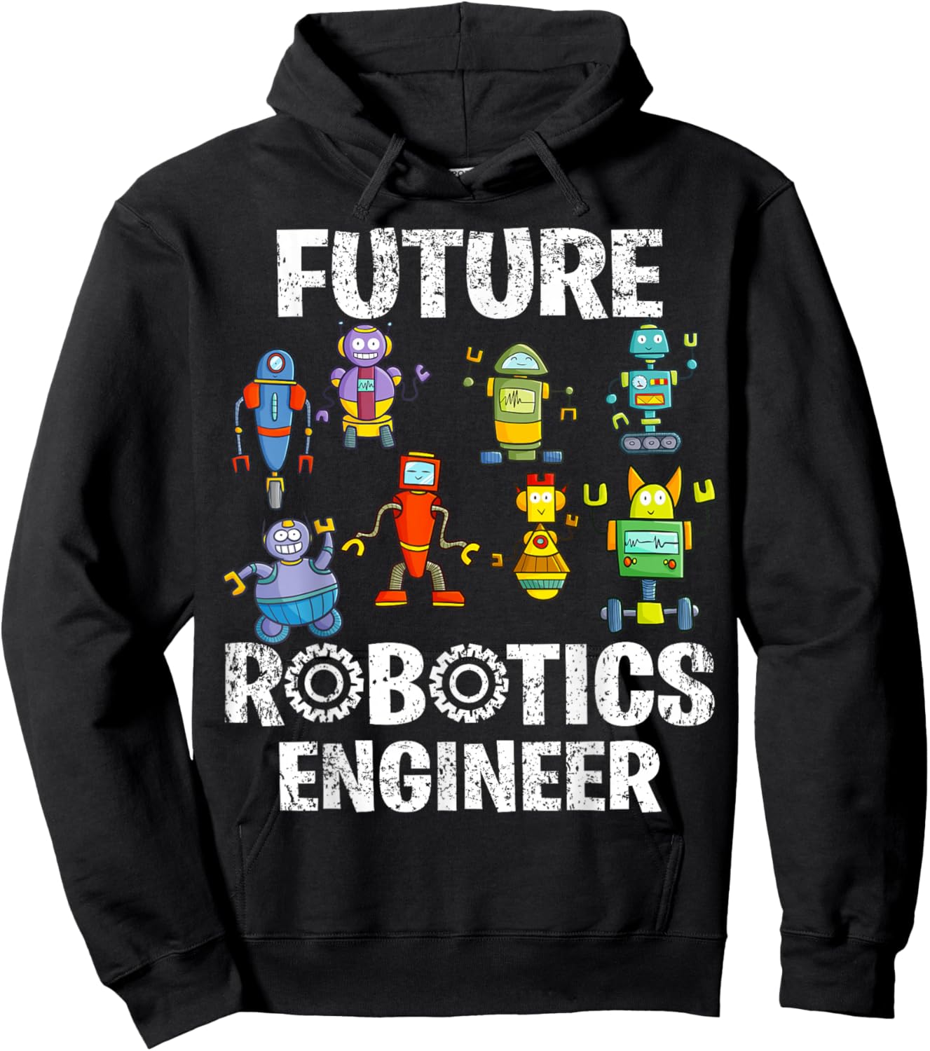 Future Robotics Engineer Funny Robot Engineering Kids Hoodie - Hoodie | Black