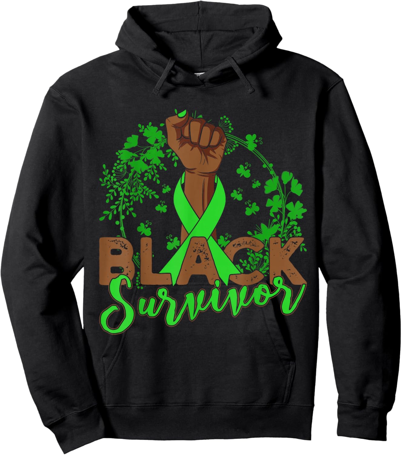 Non Hodgkin Lymphoma Awareness Black Survivor Hoodie - Hoodie | Black