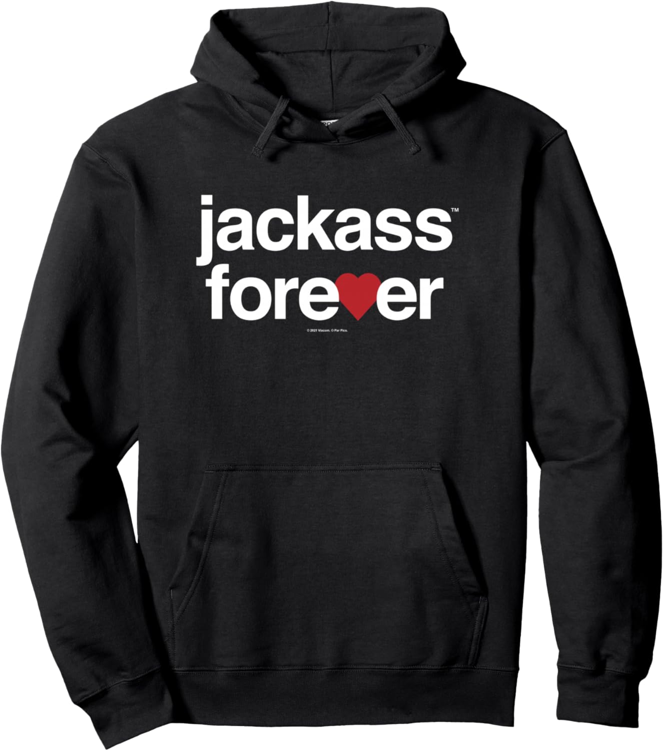 Jackass Forever Red Heart Logo Hoodie - Hoodie | Black