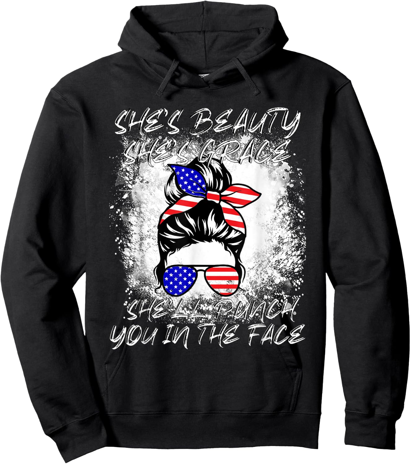 She's Beauty She's Grace She'll Punch You In The Face Hoodie - Hoodie | Black