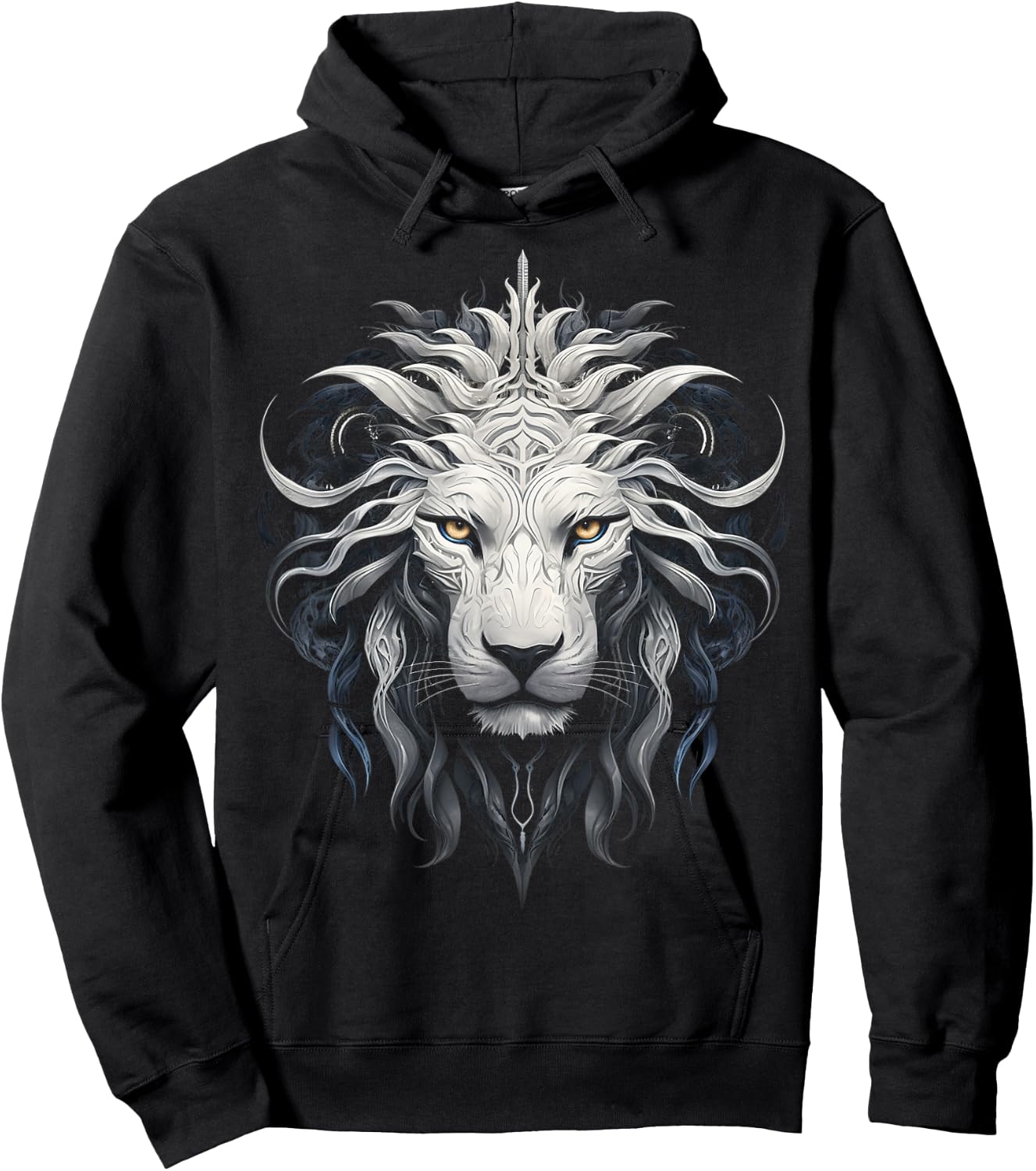 Lion Mandala Animal Zoo Illustration Lion Hoodie - Hoodie | Black