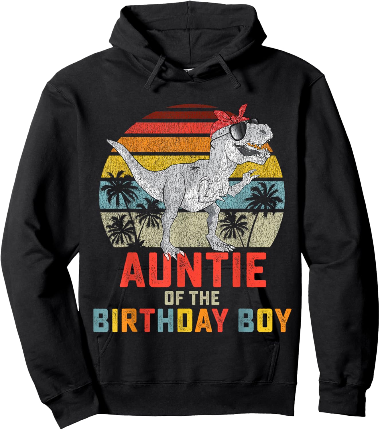 Auntie Dinosaur of The Birthday Boy Matching Family Small Hoodie - Hoodie | Black