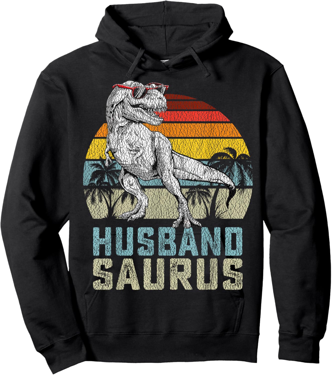 Husbandsaurus T Rex Dinosaur Husband Saurus Family Matching Hoodie - Hoodie | Black