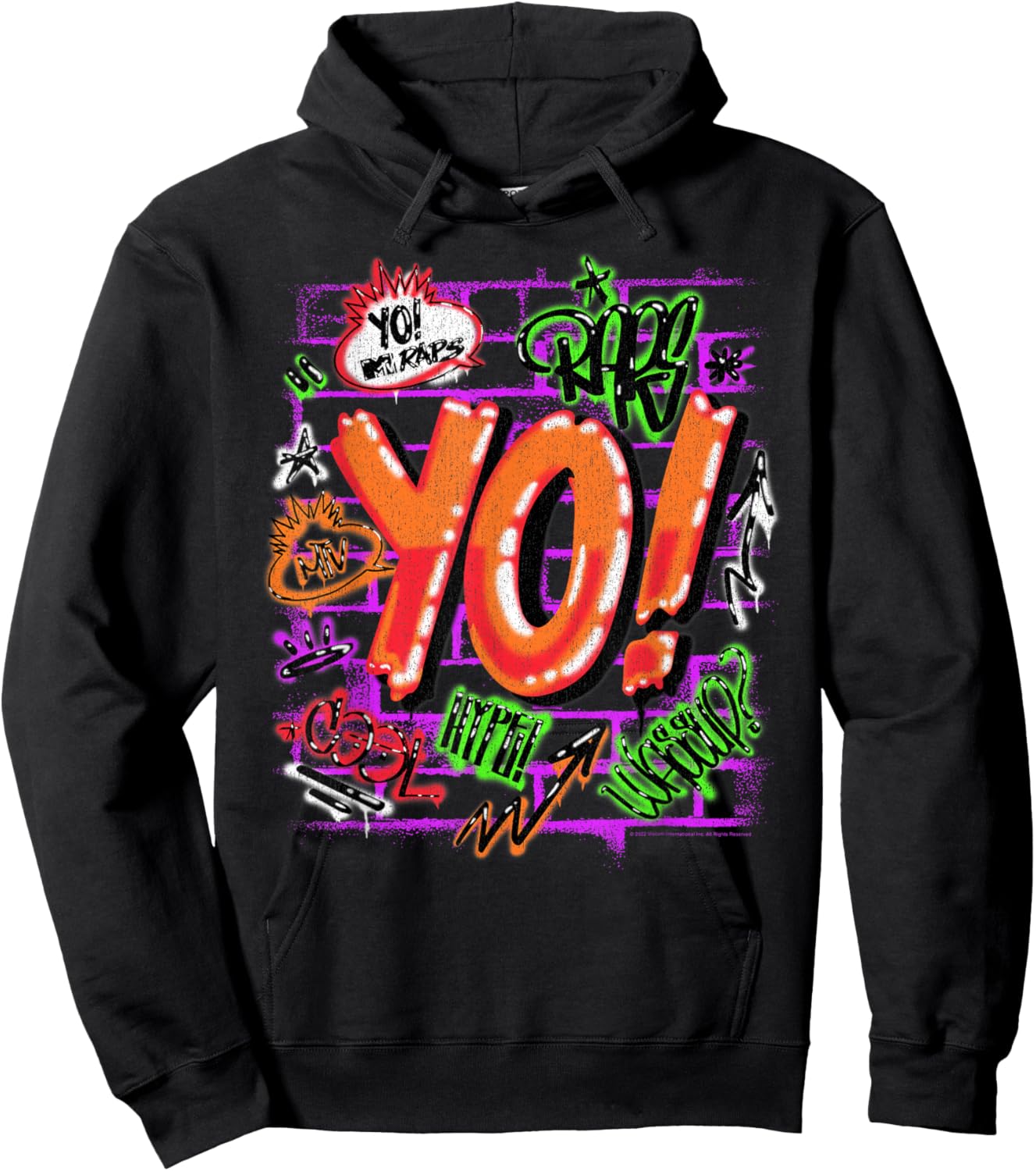 Yo! MTV Raps Graffiti Hoodie - Hoodie | Black