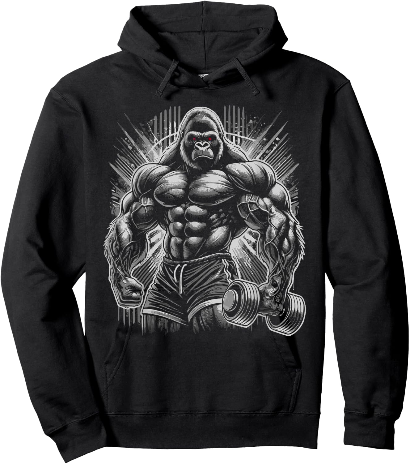 Gorilla Monkey Gym Wear Bodybuilding Workout Motivation Hoodie - Hoodie | Black