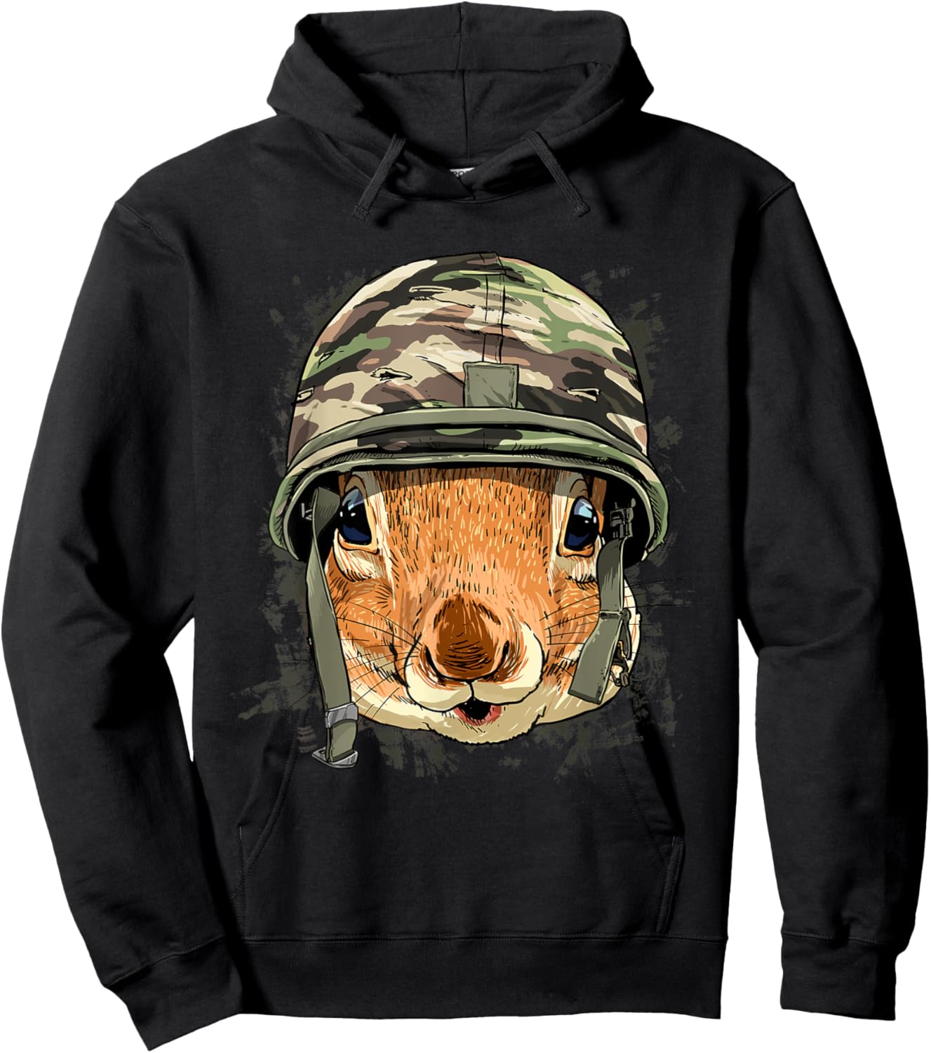 Squirrel Soldier Veteran Army Squirrel Rodent Animal Lover Hoodie - Hoodie | Black