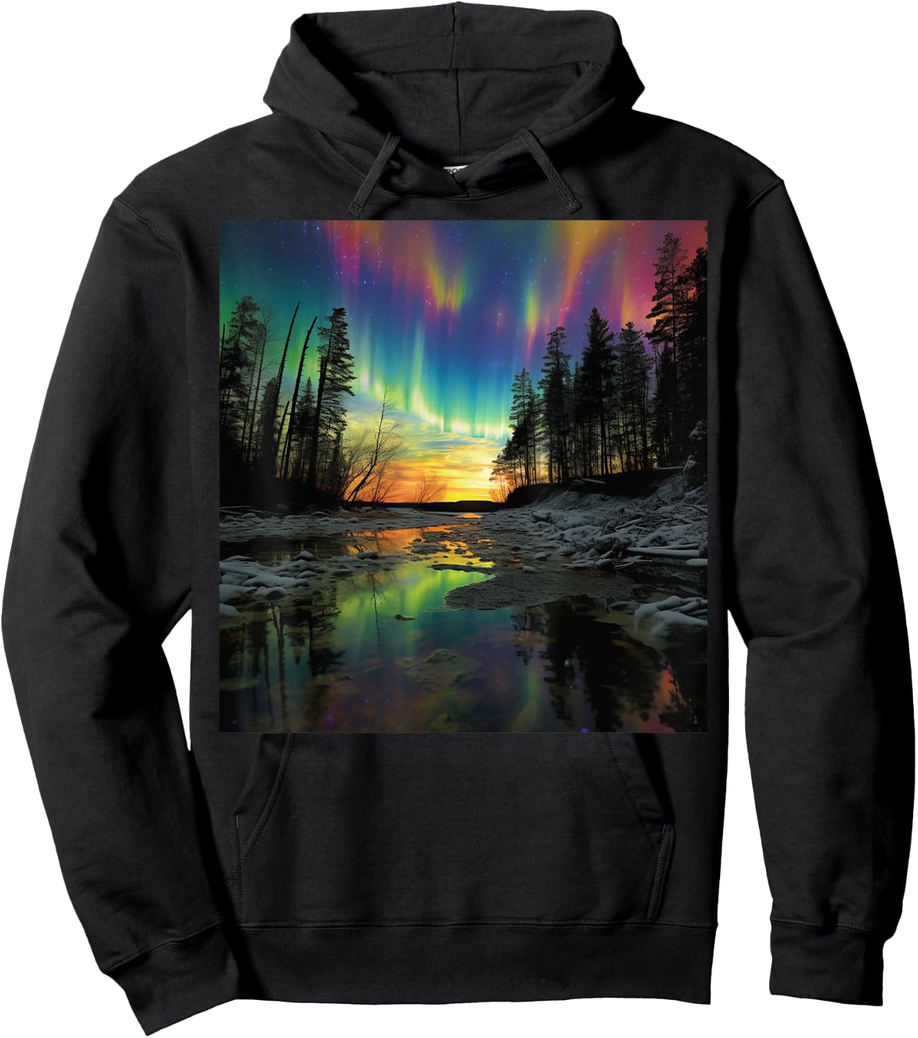 Minnesota Vacay Northern Lights Camping Hiking Souvenir Hoodie - Hoodie | Black