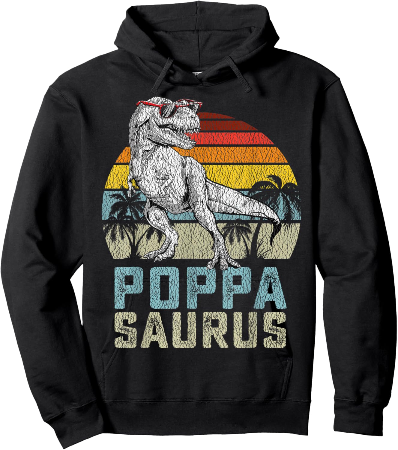 Poppasaurus T Rex Dinosaur Poppa Saurus Family Matching Hoodie - Hoodie | Black