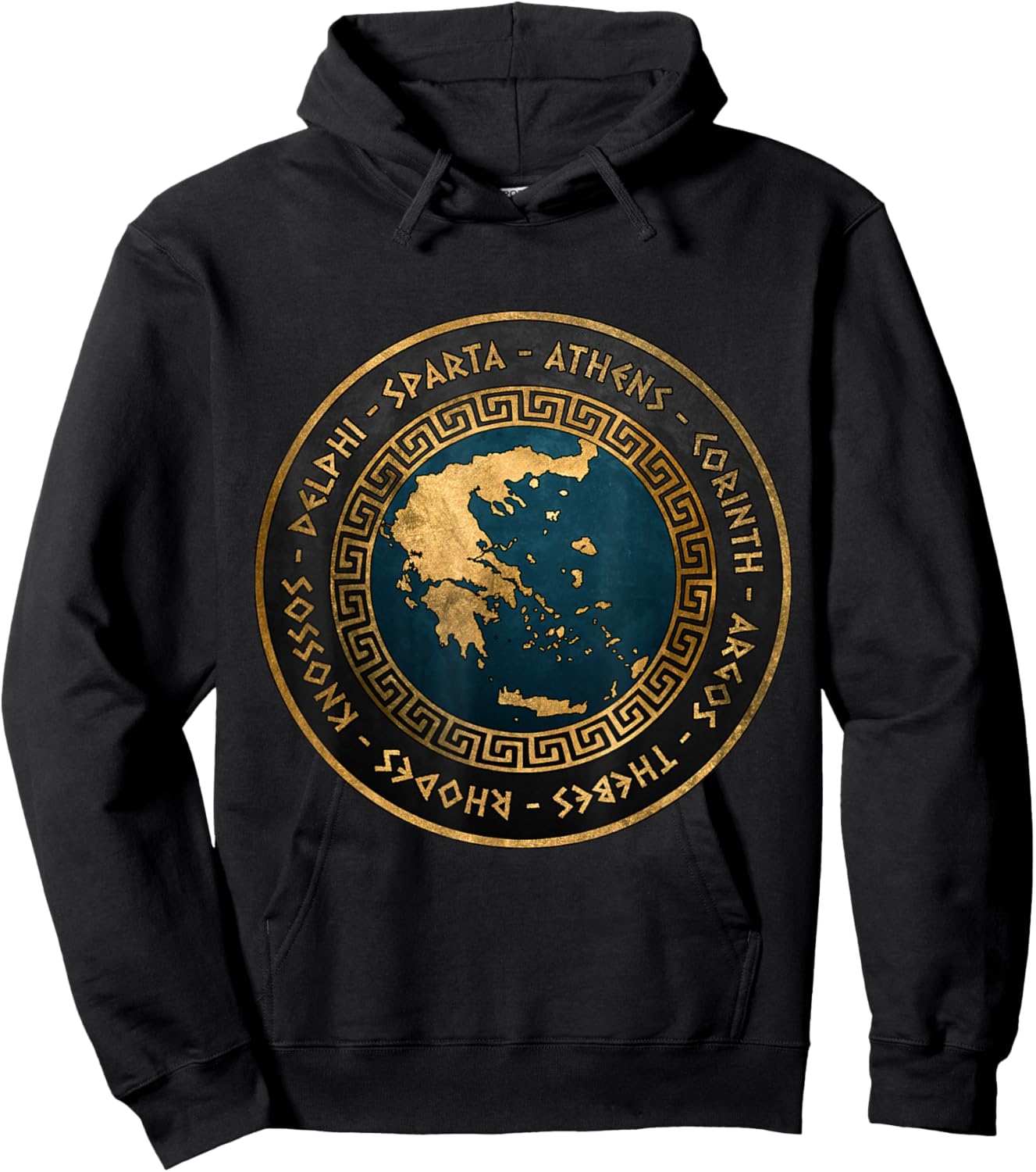 Agema Apparel Ancient Greek Cities of Ancient Greece , Black Hoodie - Hoodie | Black
