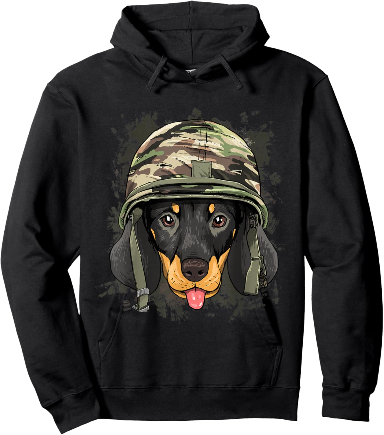 Dachshund Soldier Veteran Dog - Army Wiener Sausage Dog Hoodie - Hoodie | Black