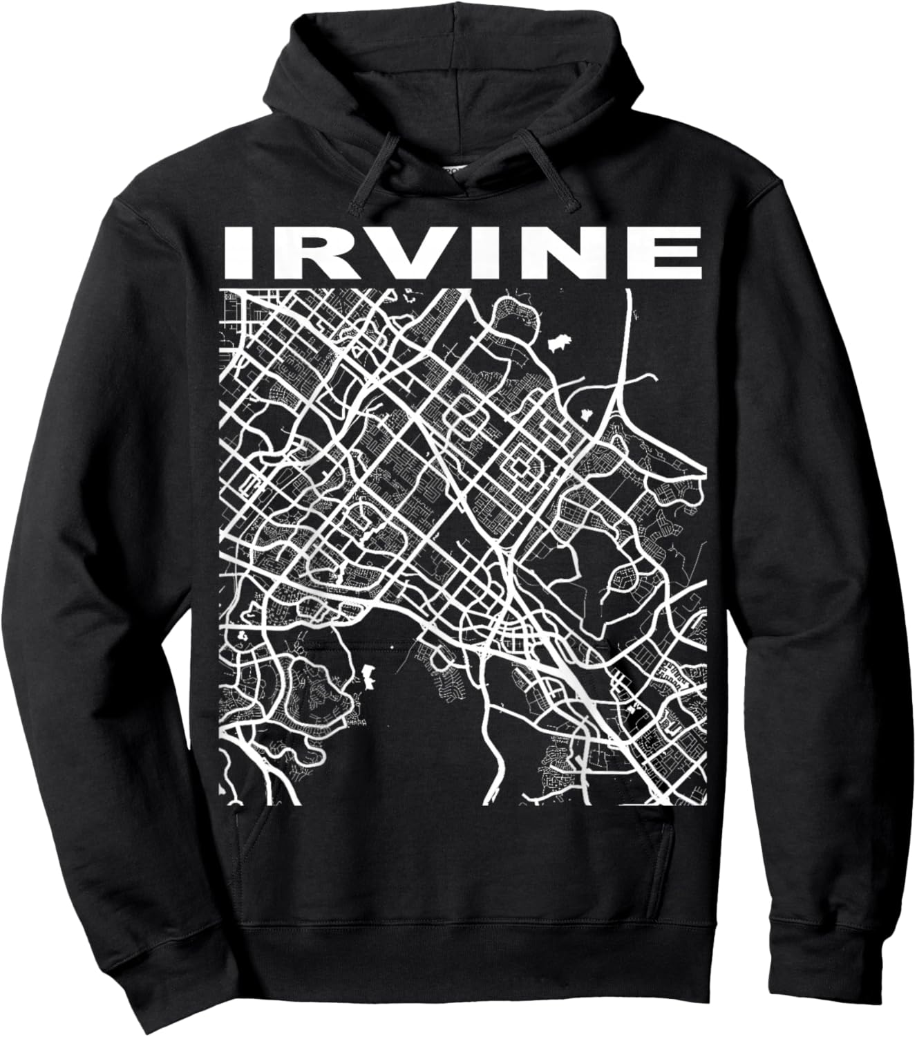 California Souvenir Irvine City Street Map Hoodie - Hoodie | Black