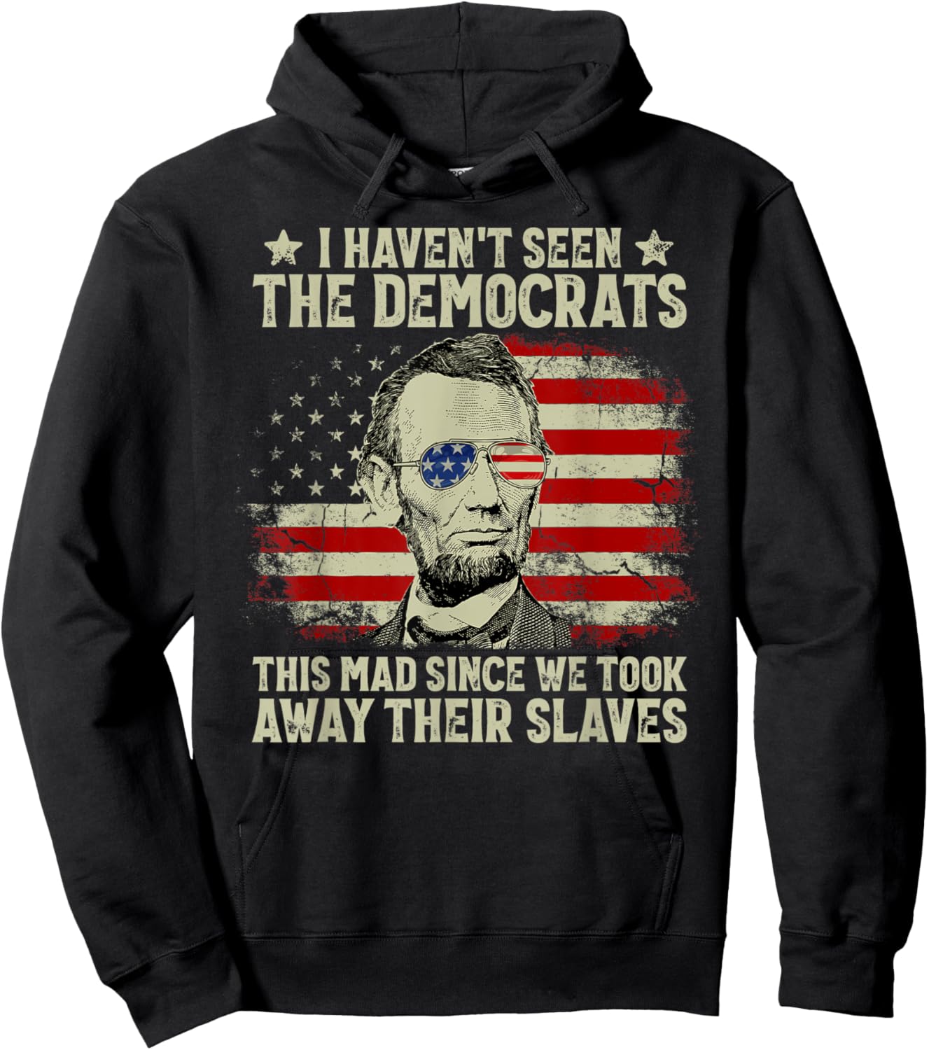 Vintage American Flag Patriots I Haven't Seen The Democrats Women Men Hoodie - Hoodie | Black