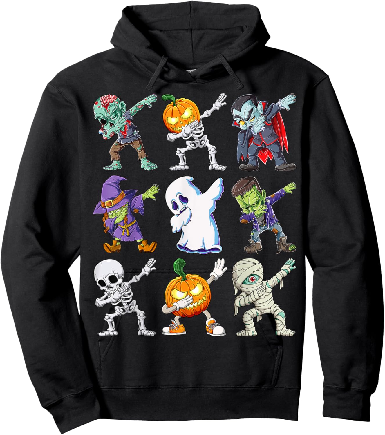 Dabbing Halloween Boys Skeleton Zombie Scary Pumpkin Mummy Hoodie - Hoodie | Black