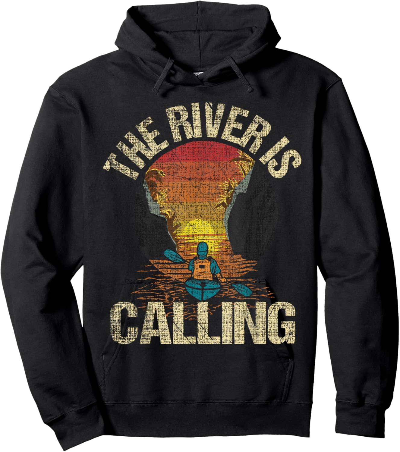 The River Is Calling - Funny Kayak Kayaking Kayaker Hoodie - Hoodie | Black