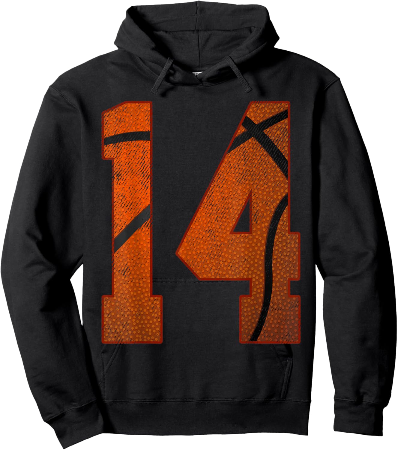 14th Birthday Party Fourteen 14 Year Old Basketball Bday Boy Hoodie - Hoodie | Black