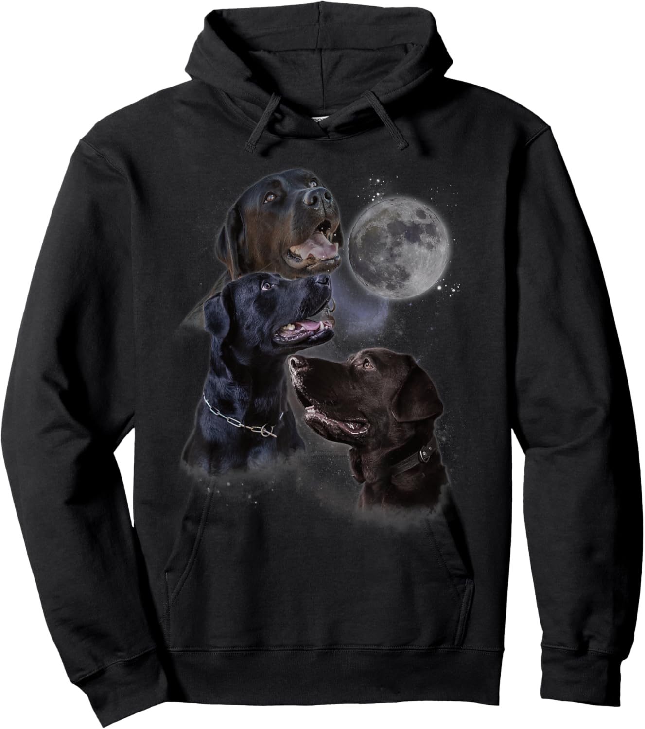 Howling at the Moon Shirt - Funny Labrador Retriever Hoodie - Hoodie | Black