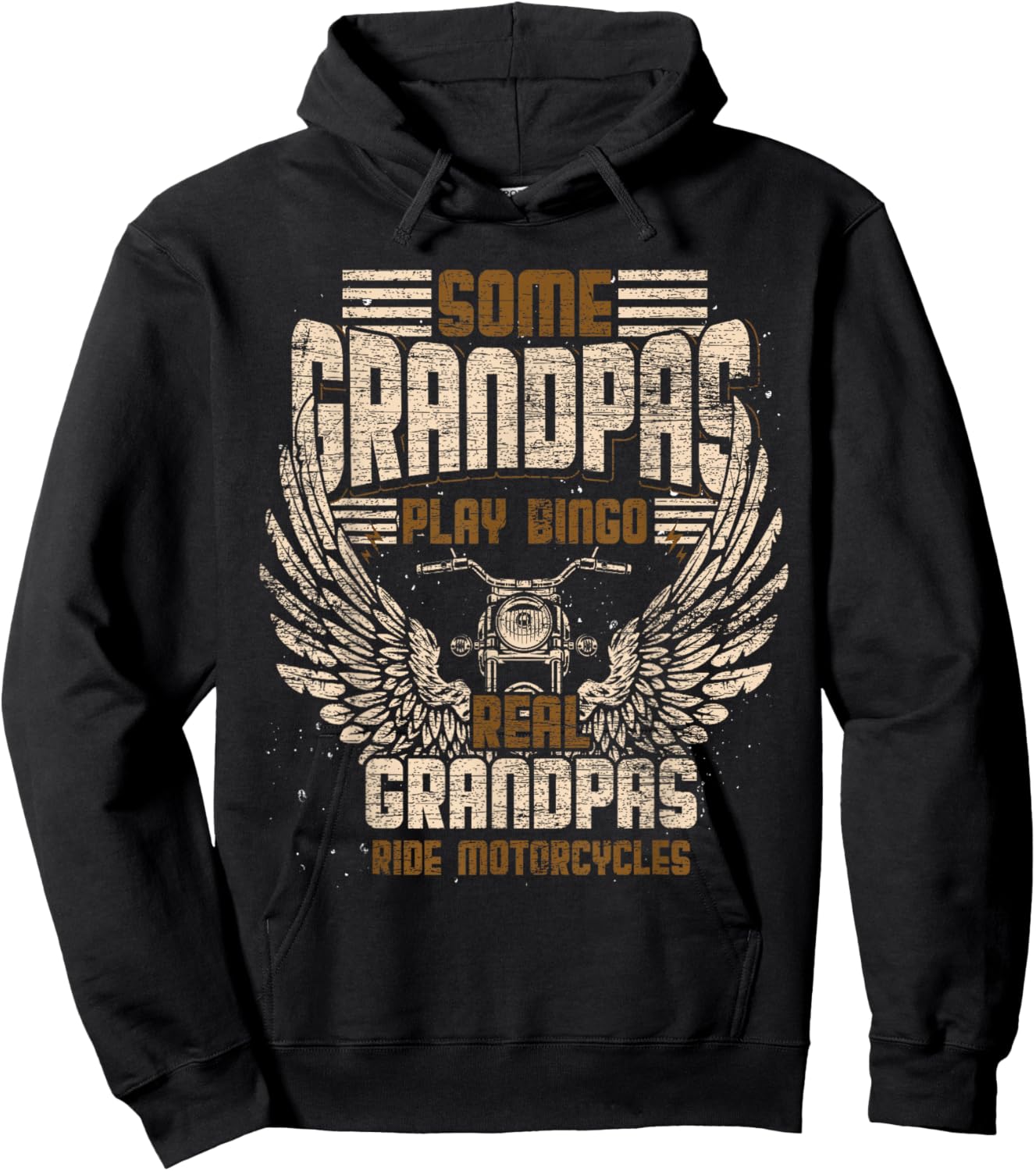Some Grandpas Play Bingo Real Grandpas Ride Motorcycle Biker Hoodie - Hoodie | Black