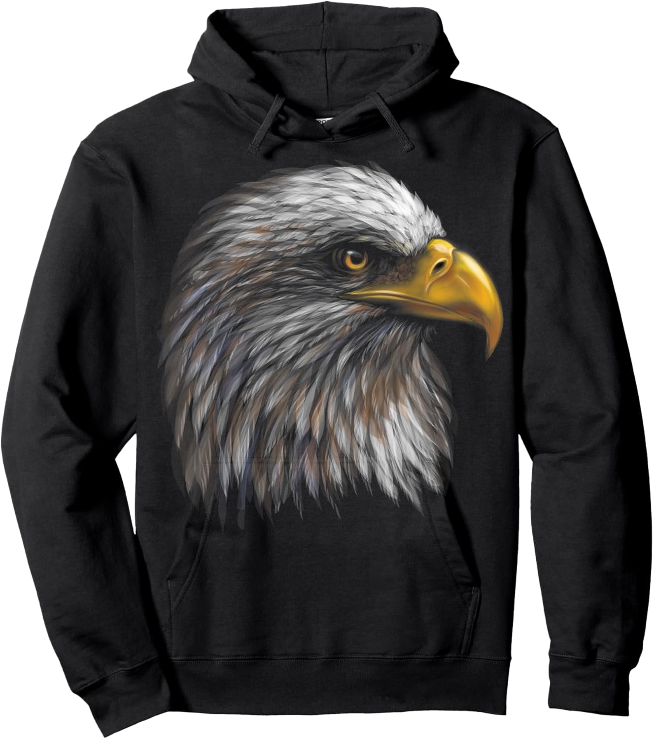 Cute Bald Eagle Head Black Art for Lovers of Eagles Birds Hoodie - Hoodie | Black