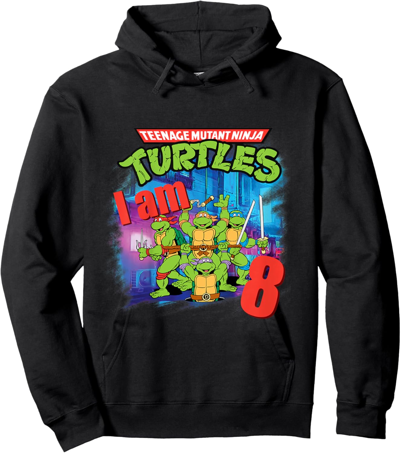 Mademark x Teenage Mutant Ninja Turtles - Kids Original Teenage Mutant Ninja Turtles Classic 8th Birthday Hoodie - Hoodie | Black