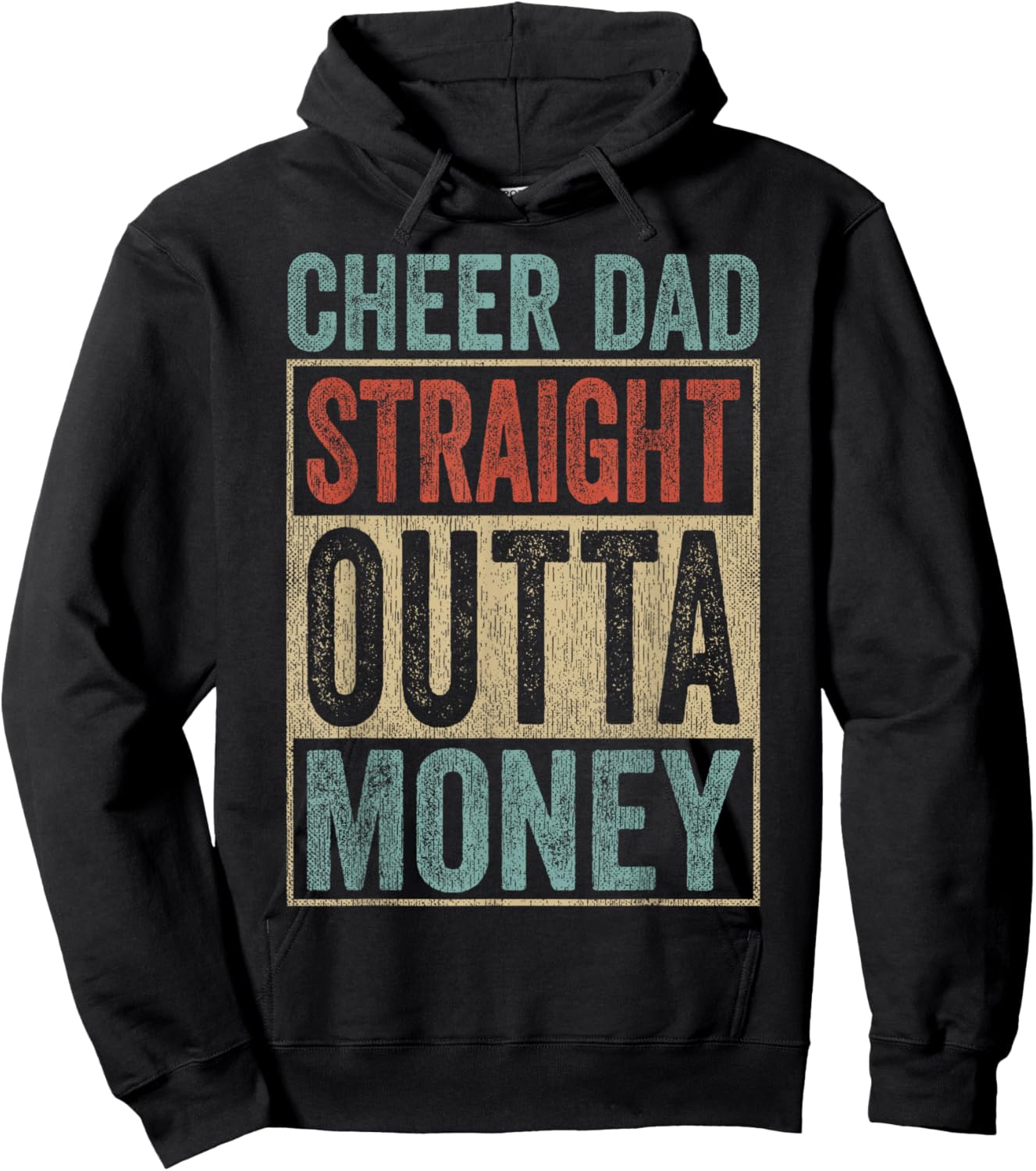 Vintage Retro Cheer Dad Outfit Straight Outta Money Hoodie - Hoodie | Black