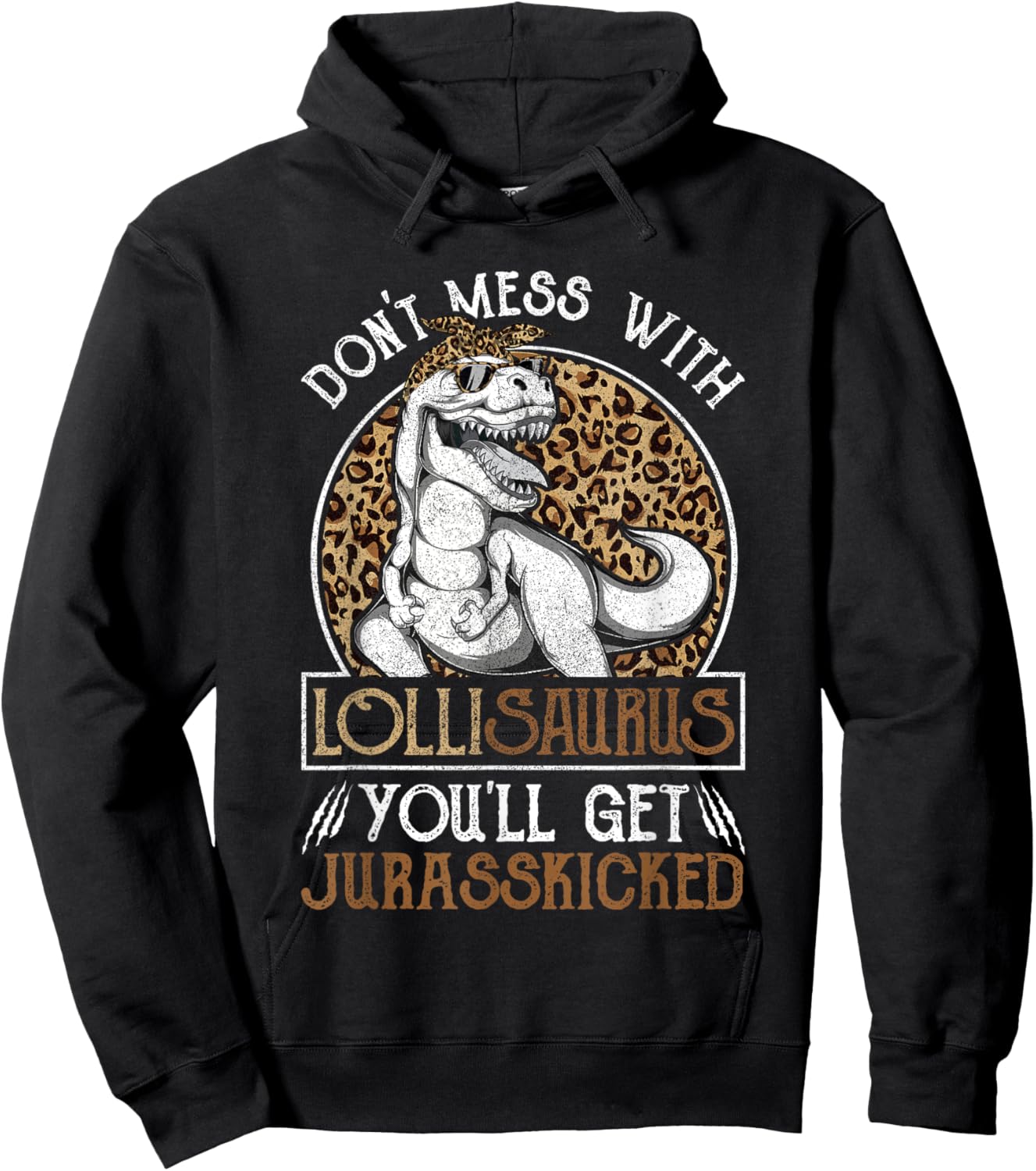 Lollisaurus Dinosaur Jurasskicked Shirts, Mothers Day Lolli Hoodie - Hoodie | Black