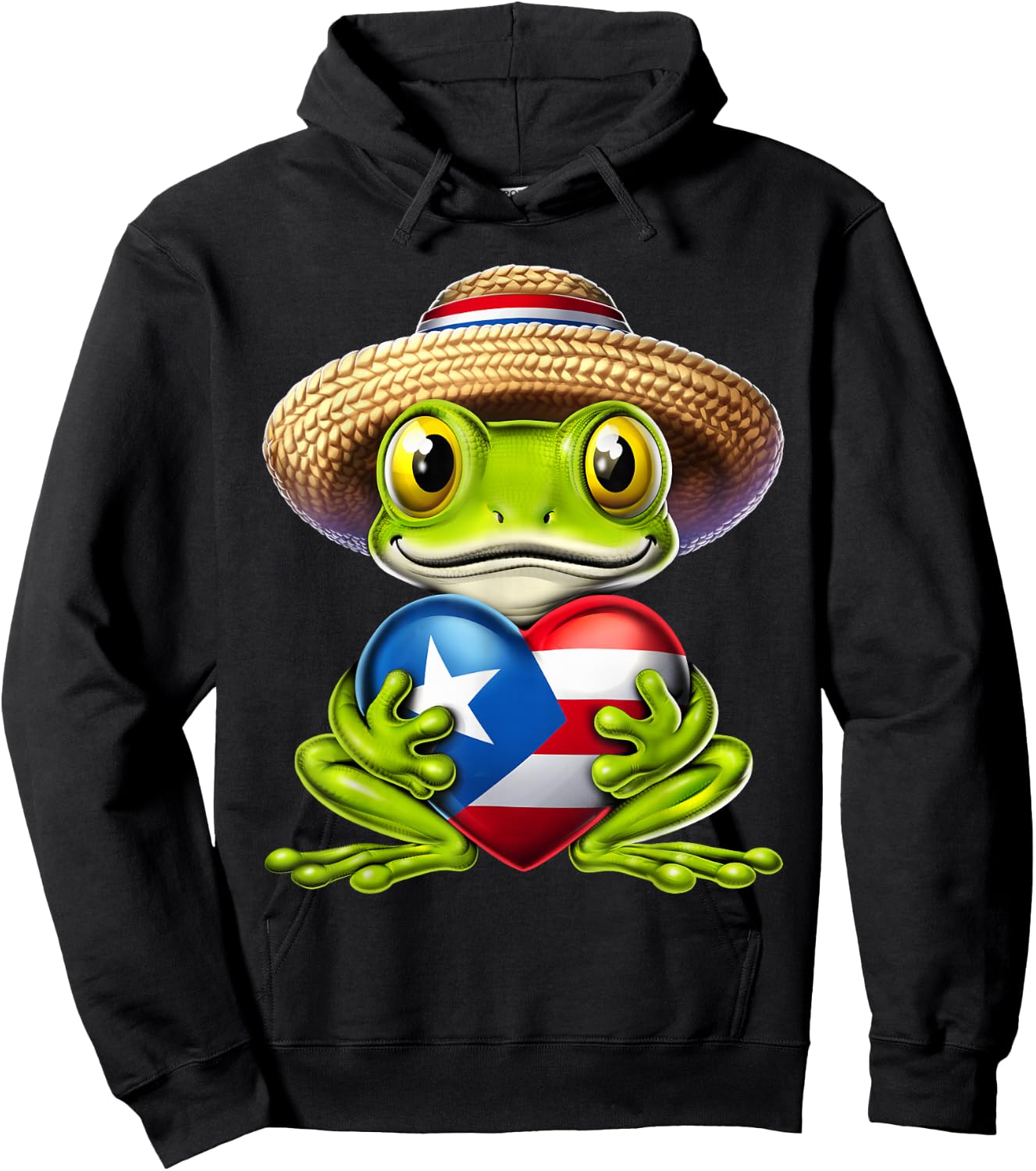 Coqui Frog Puerto Rico Boricua Puerto Rican Flag Taino Hoodie - Hoodie | Black