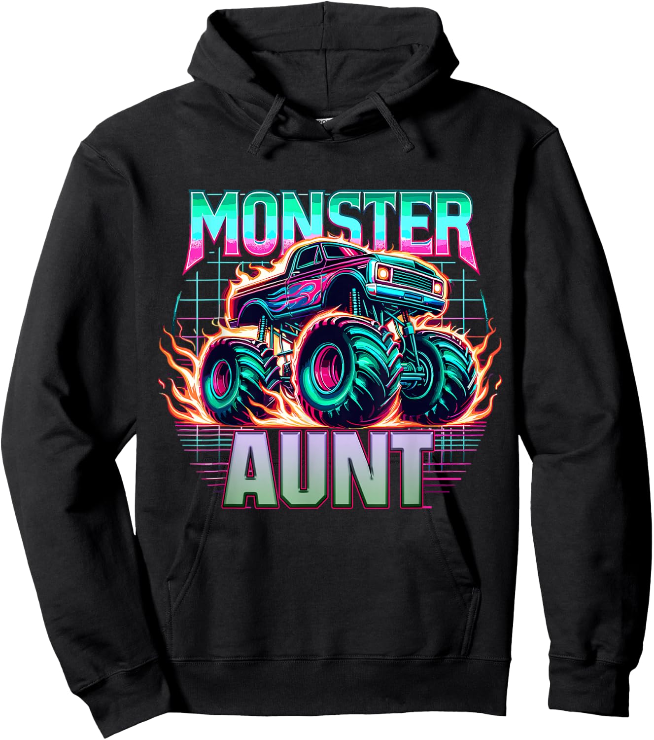 Monster Truck Aunt Monster Truck Are My Jam Truck Lovers Hoodie - Hoodie | Black