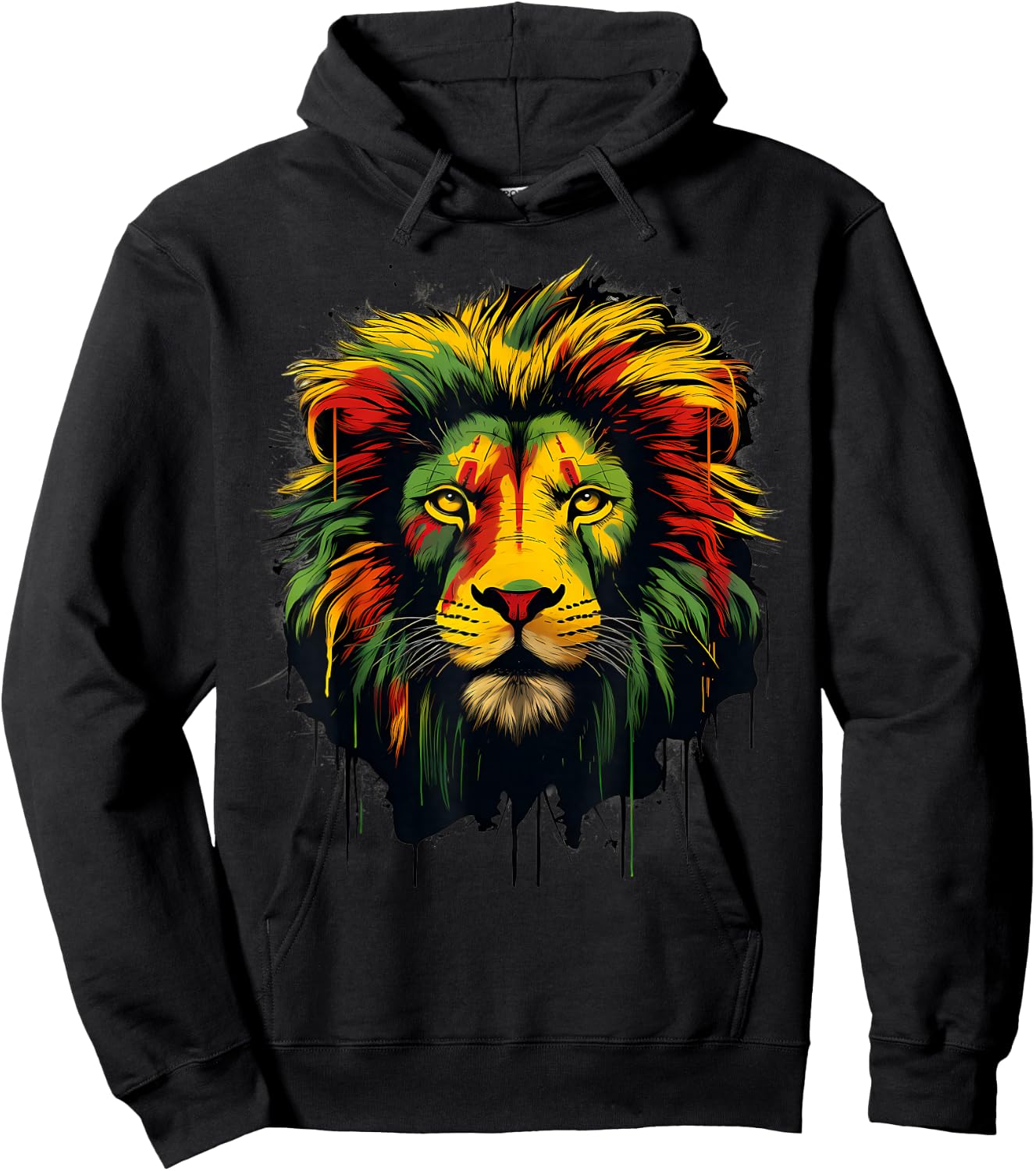 Rasta Reggae Lion Rastafarian Roots Lion Of Judah Jamaica Hoodie - Hoodie | Black