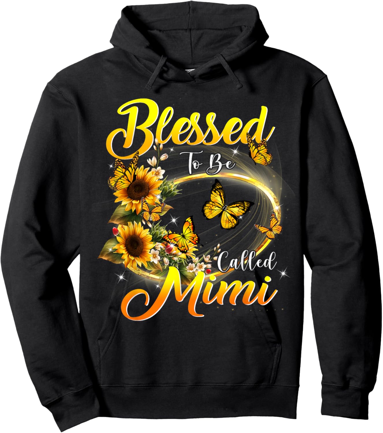 Blessed to be called Mimi Shirt Sunflower Lovers Grandma Hoodie - Hoodie | Black