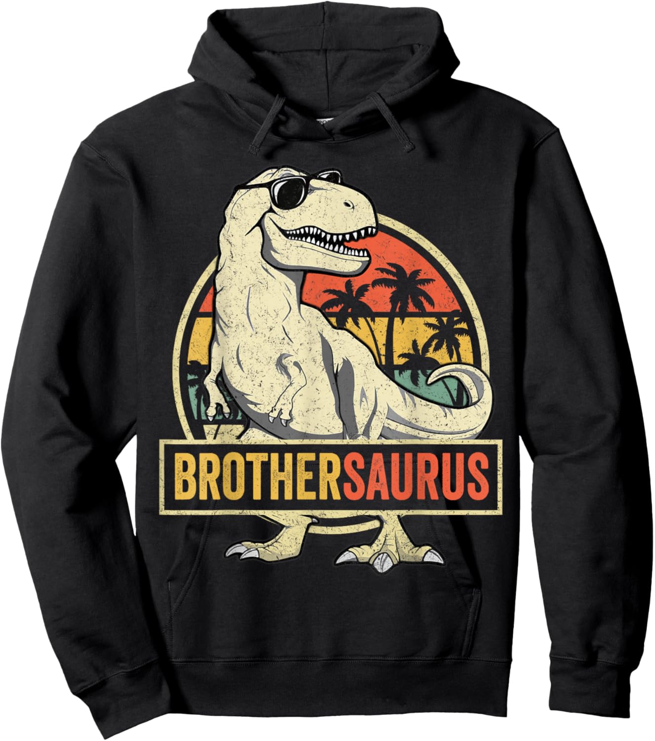 Brothersaurus T rex Dinosaur Brother Saurus Family Matching Hoodie - Hoodie | Black