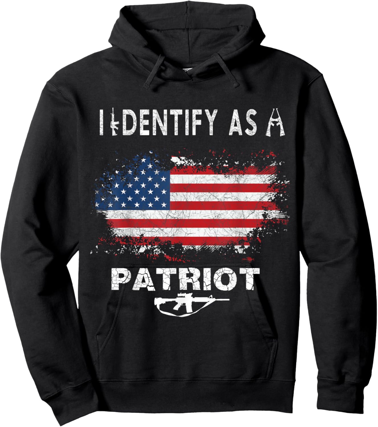 I Identify As a Patriot | American Flag | 2nd Amendment Hoodie - Hoodie | Black