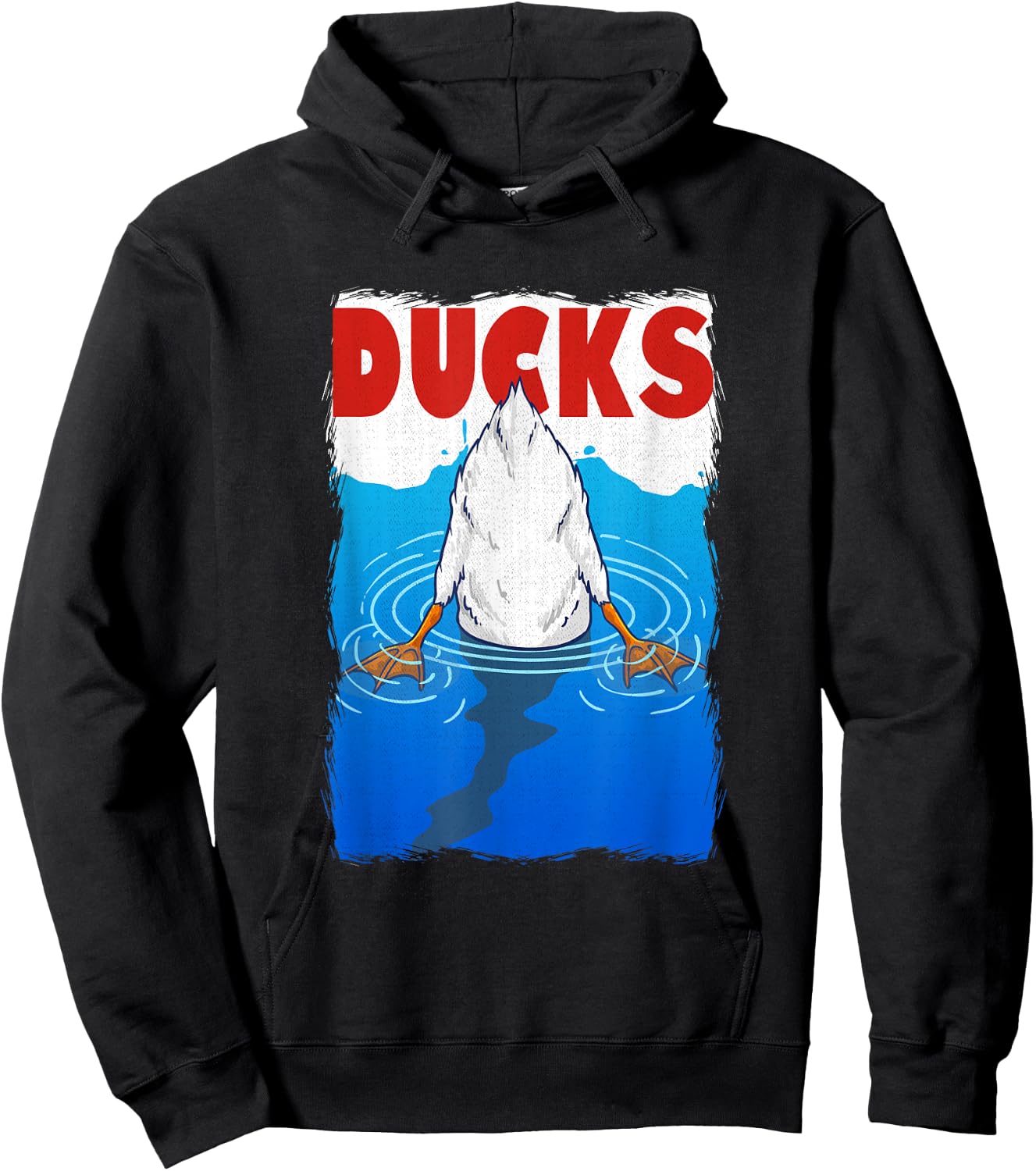 Retro 90s Movies Duck Pun Meme Men Women Funny Duck Hoodie - Hoodie | Black