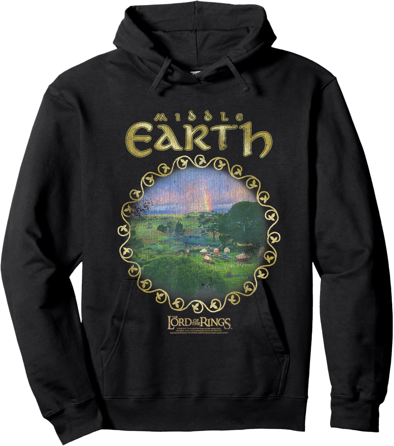 The Lord of The Rings Middle Earth Framed Landscape Movie Hoodie - Hoodie | Black