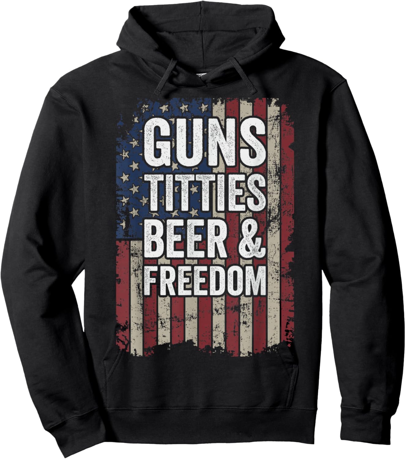 Guns Titties Beer & Freedom - Funny Gun Drinking Joke Hoodie - Hoodie | Black