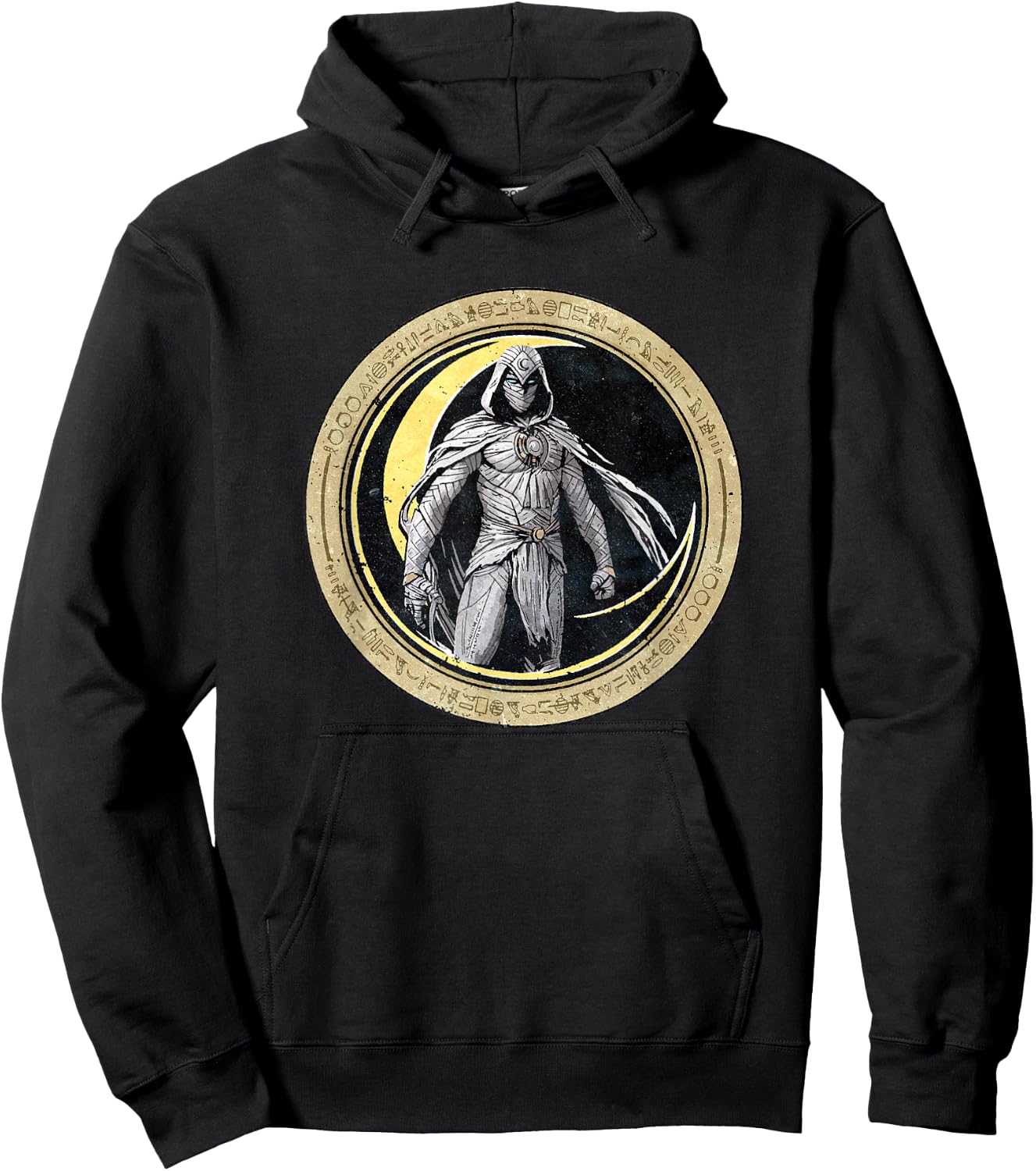 Marvel Moon Knight Crescent Egyptian Hieroglyphs Hoodie - Hoodie | Black