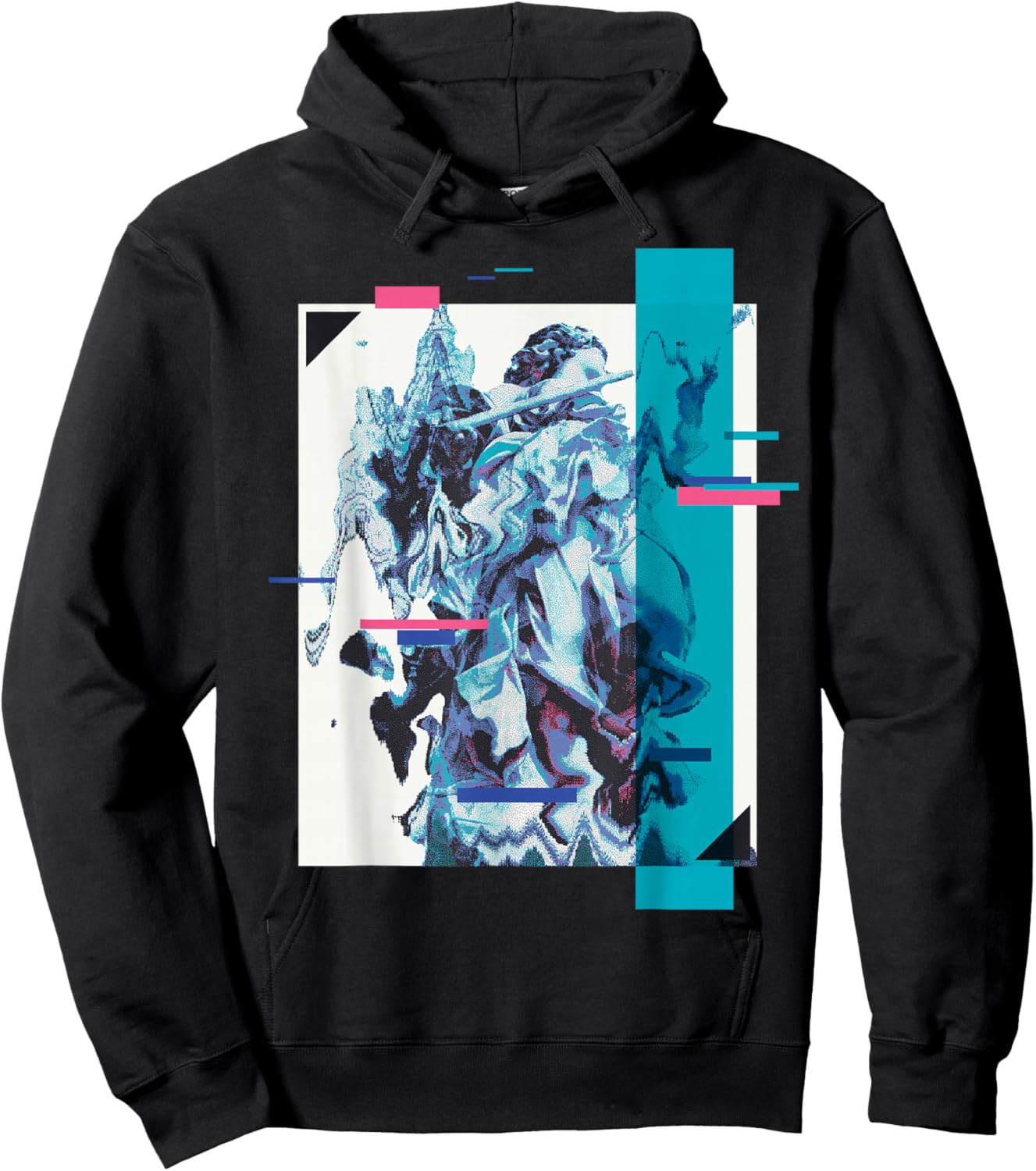 Vaporwave Aesthetic Retro 80s 90s Statue Japanese Glitch Art Hoodie - Hoodie | Black
