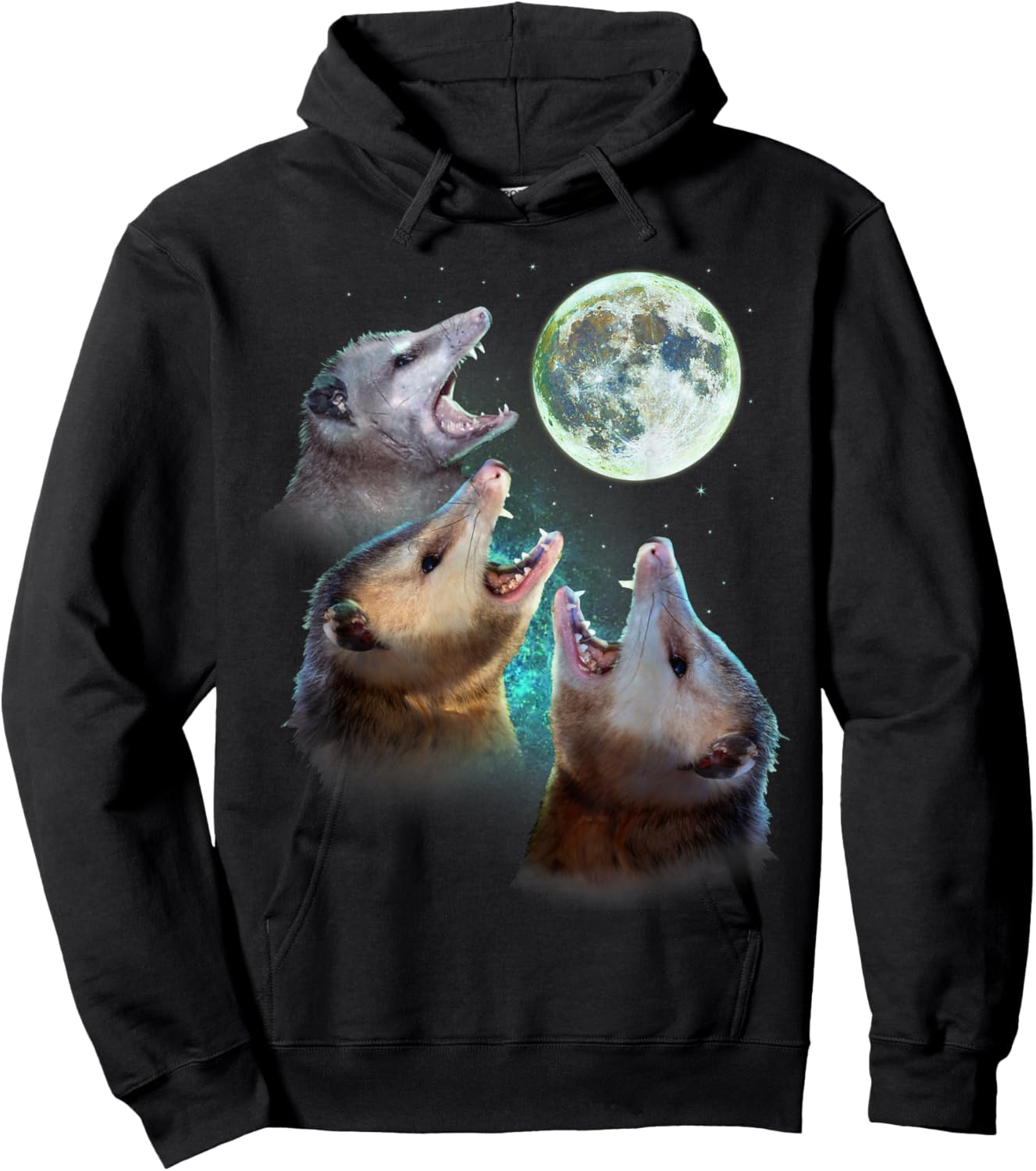 Three Opposum Moon With 3 Possums And Dead Moon Costume Hoodie - Hoodie | Black