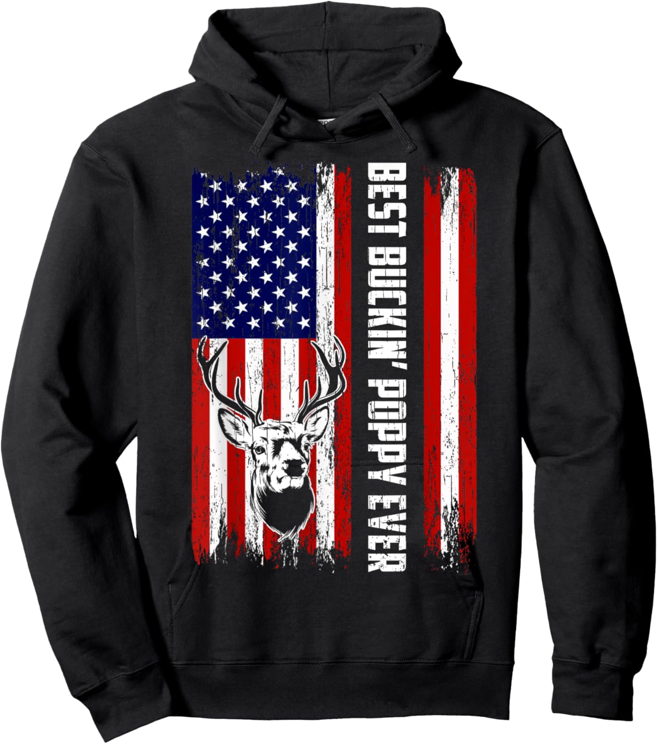 Best Buckin Poppy Ever Shirt Deer Hunters Bucking Father Hoodie - Hoodie | Black