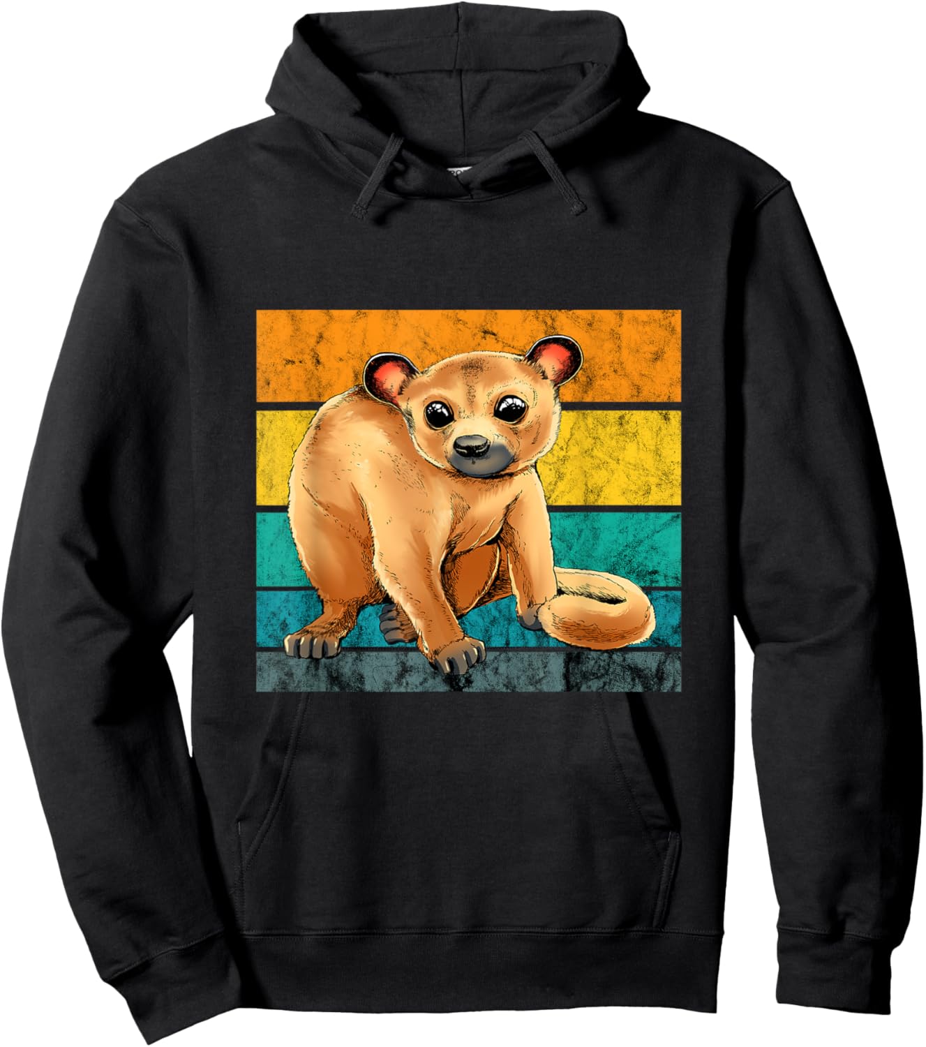 Kinkajou Retro Vintage Honey Bear Animal Kinkajou Lover Hoodie - Hoodie | Black