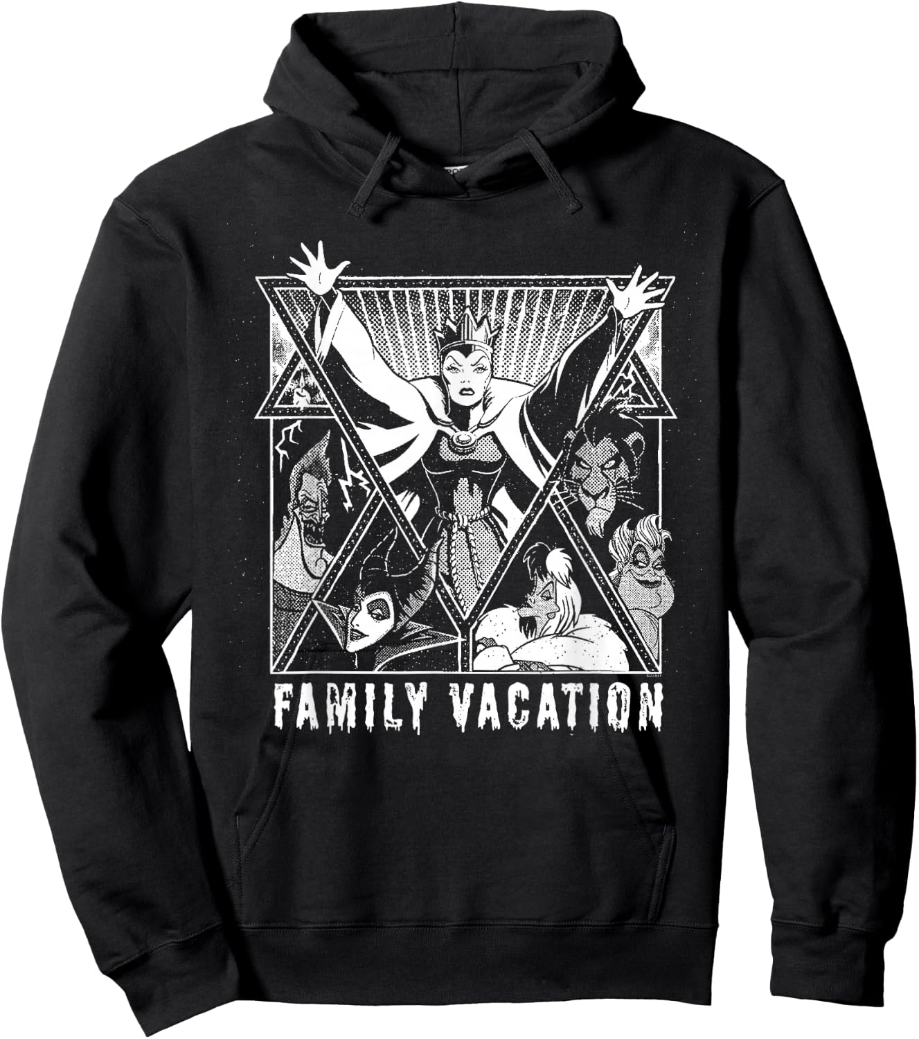 Disney Villains Graphic Print Group Family Vacation Trip Hoodie - Hoodie | Black