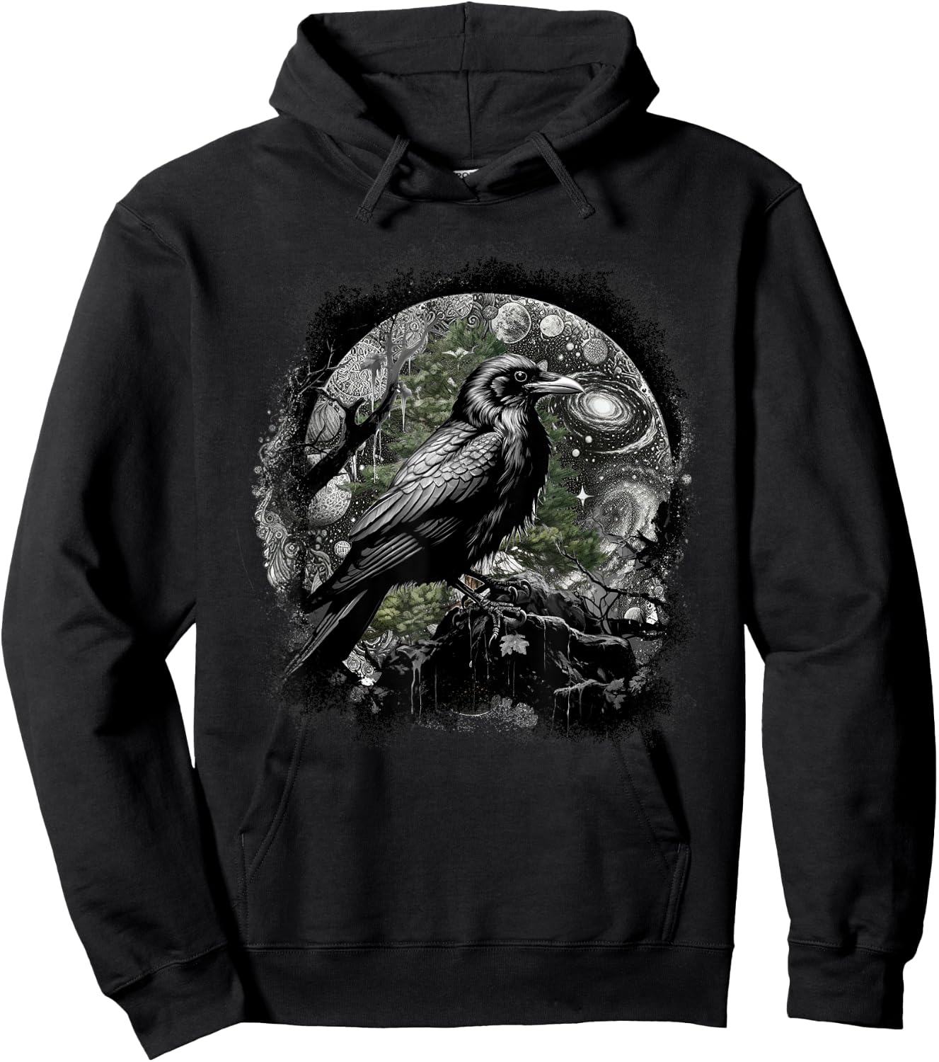 Mystically Occult Raven Birds Ravens Crows Forest Animals Crow Hoodie - Hoodie | Black