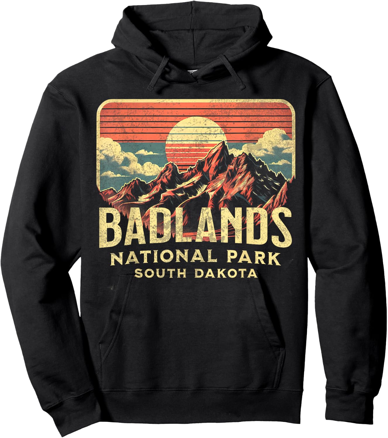 Badlands National Park , Small, Blue Hoodie - Hoodie | Black