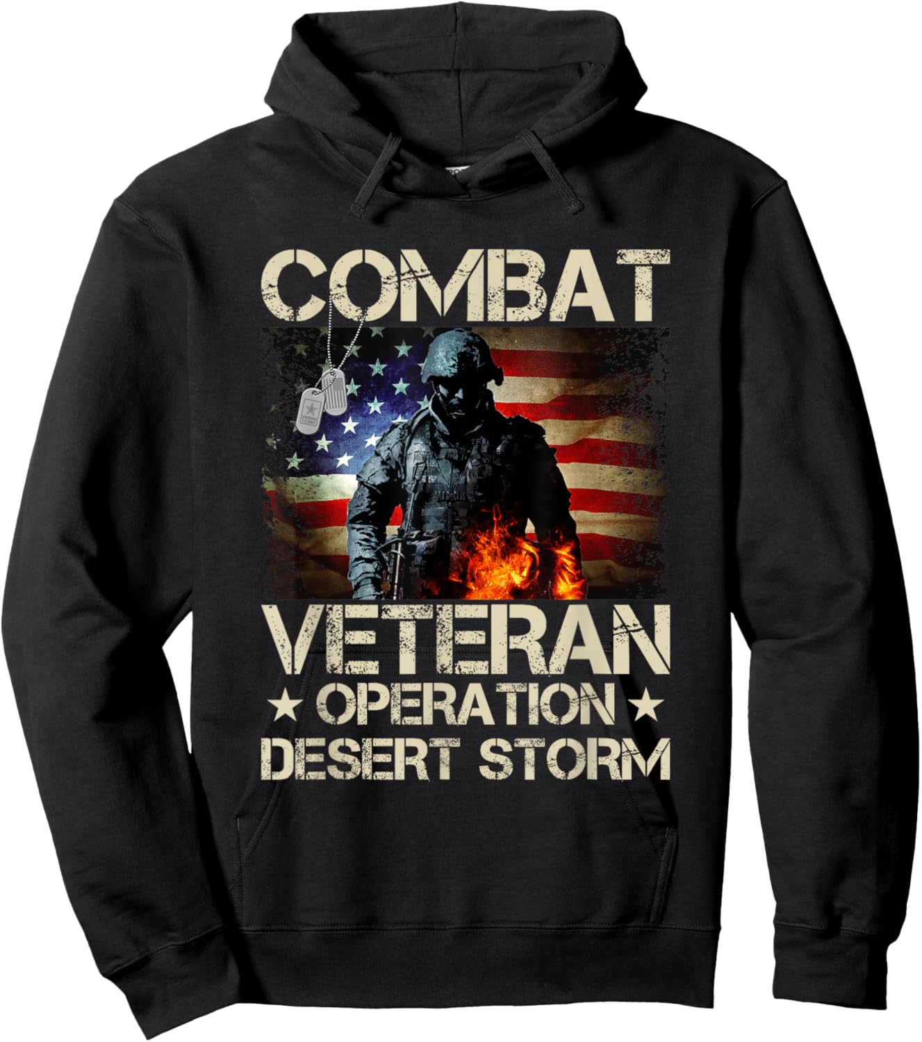 Memorial Day Veteran's Day Desert Storm Military Soldier Hoodie - Hoodie | Black