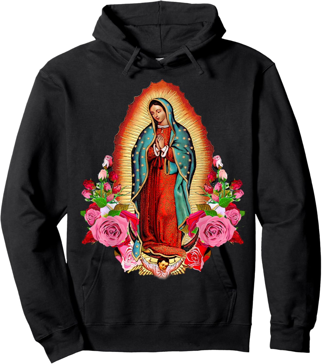 Our Lady of Guadalupe Virgin Mary Hoodie - Hoodie | Black