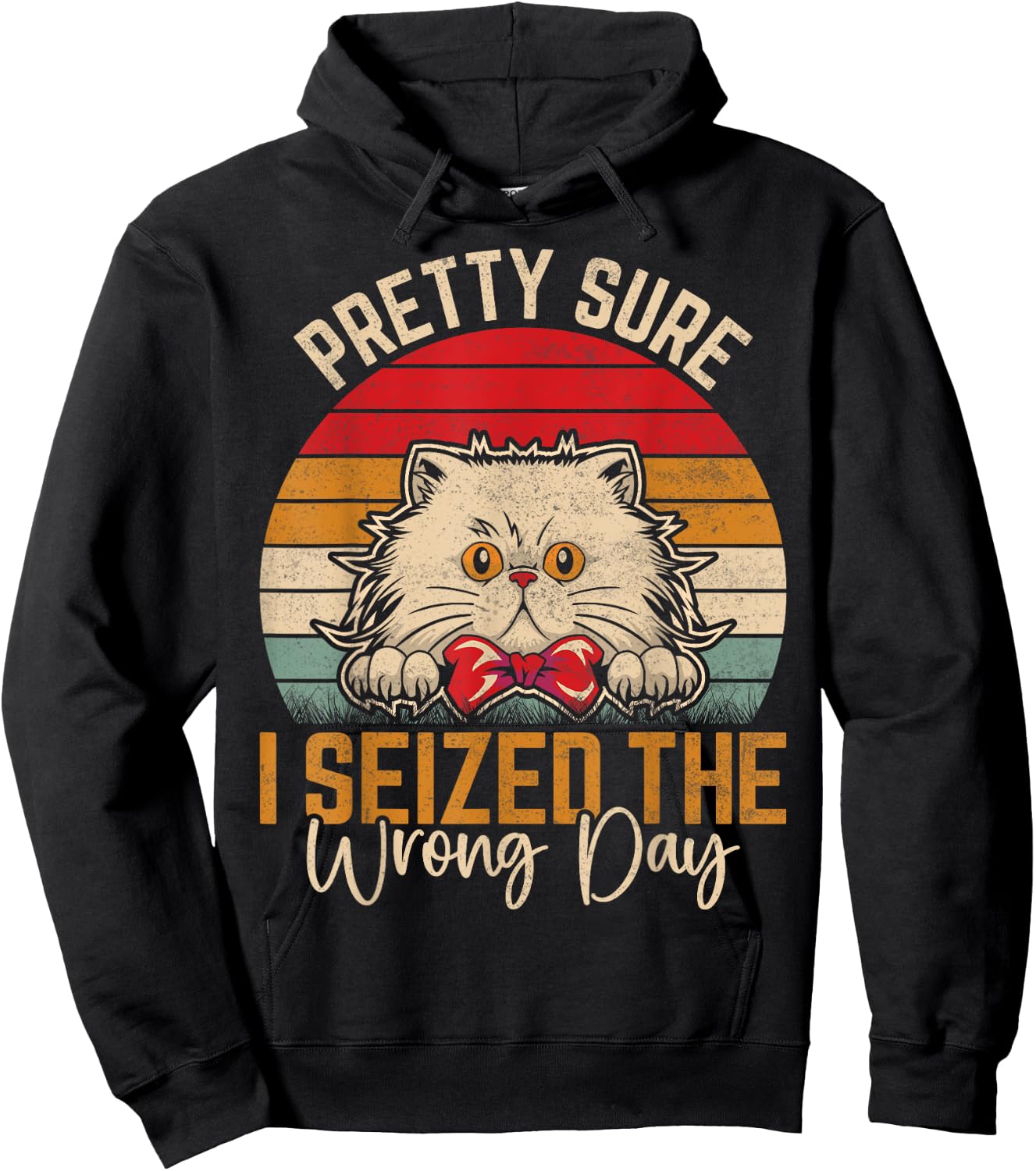Pretty Sure I Seized The Wrong Day Funny Saying Hoodie - Hoodie | Black